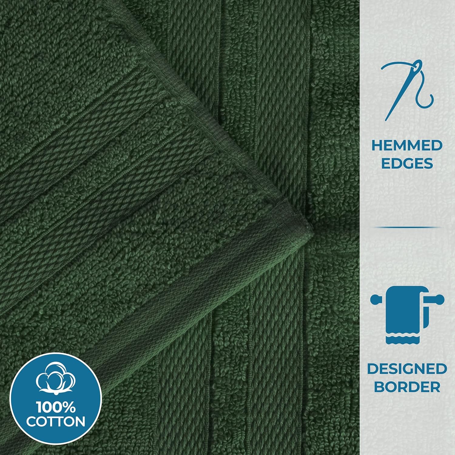 Superior Ultra-Soft 2-Piece Cotton Bath Sheet Set - Forest Green