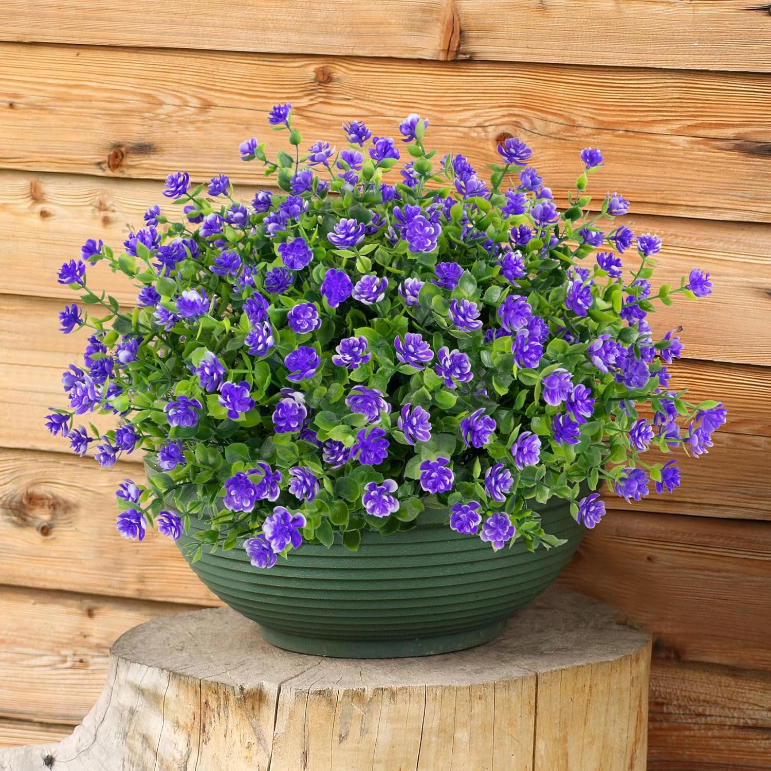 Bassion 20 Packs UV Resistant Artificial Eucalyptus Flowers