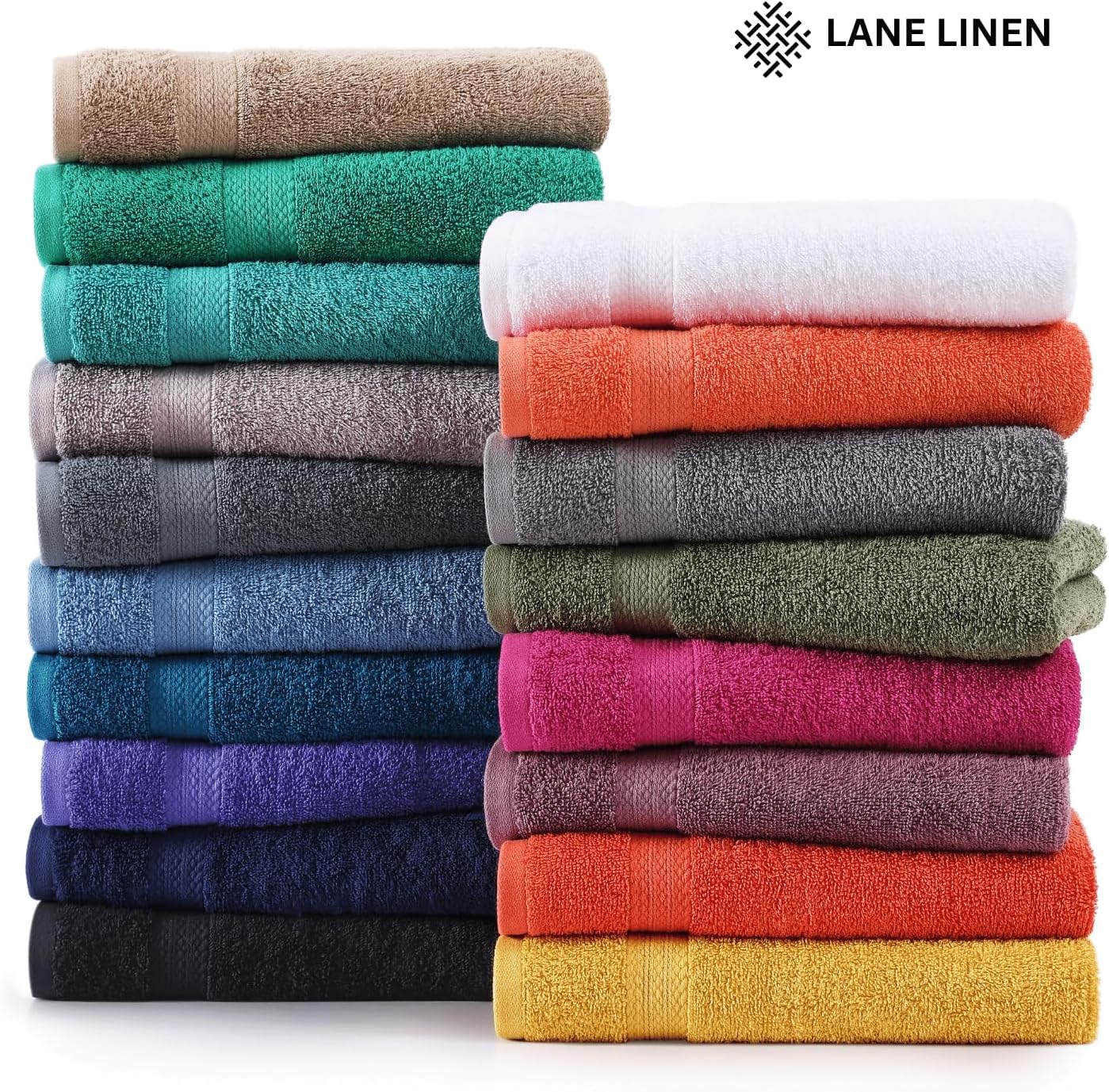 LANE LINEN 4 Pack Bath Towels 28x54 - Soft Quick Dry Oeko Tex Certified