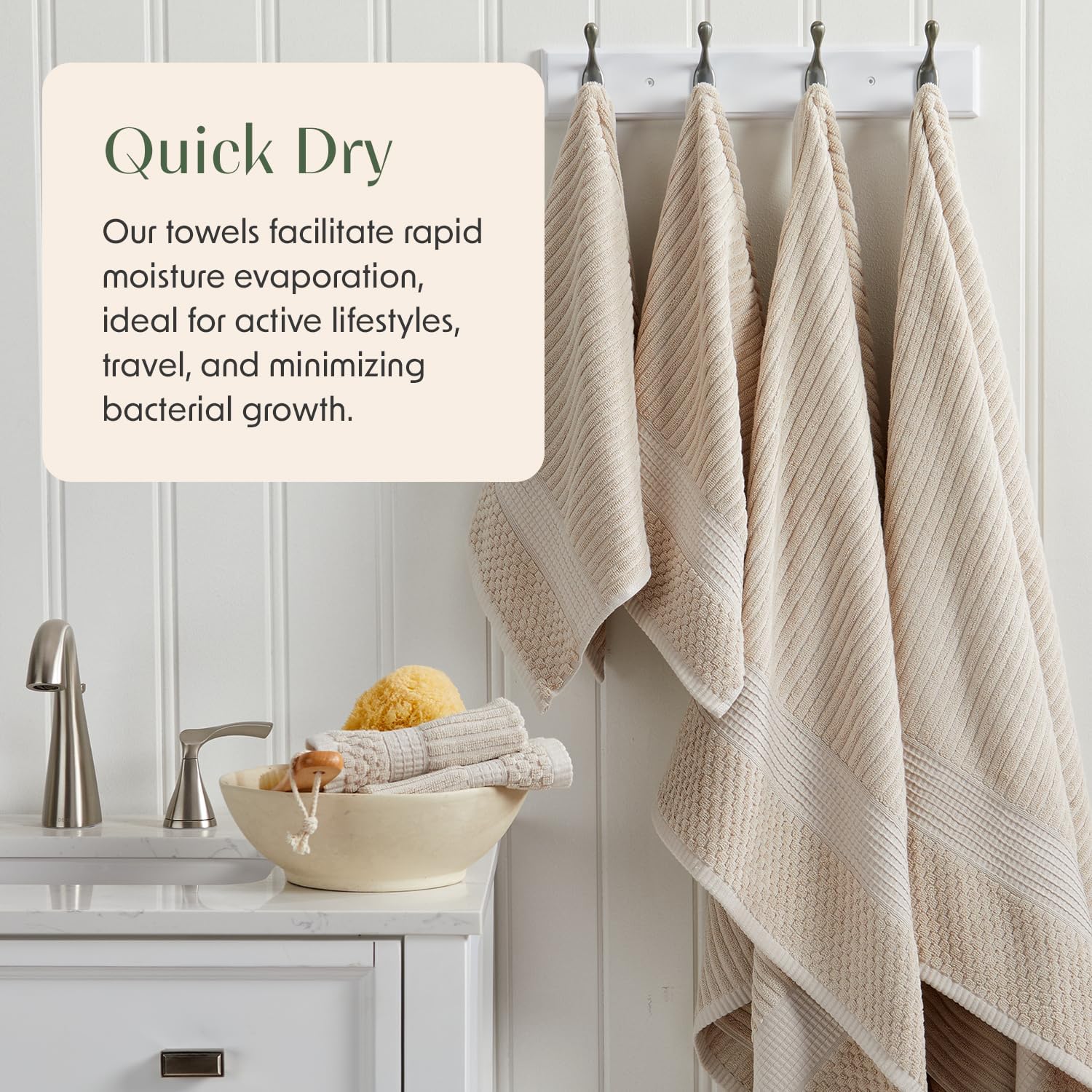Springtree Home 100 Cotton 6-Piece Bath Towel Set