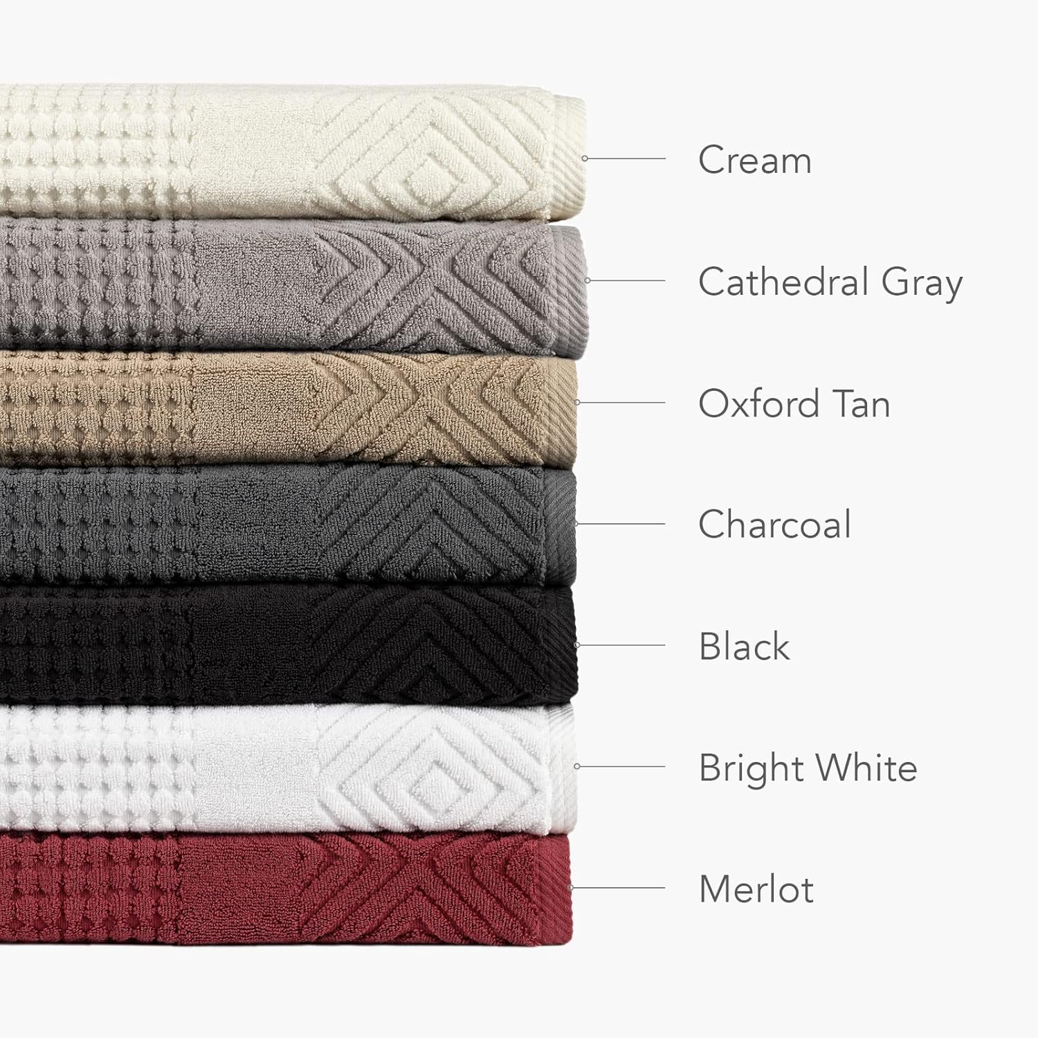 TexereSilk Organic Cotton Diamond Jacquard Towel Set - 700 GSM Ultra Soft Luxury