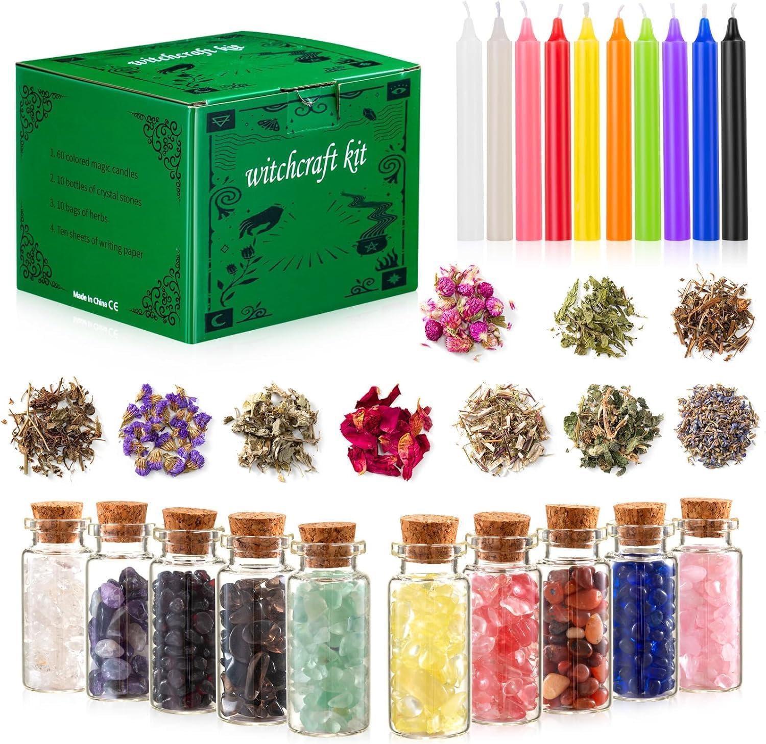 AOSEE Witchcraft Supplies Kit 52Pcs for Beginners