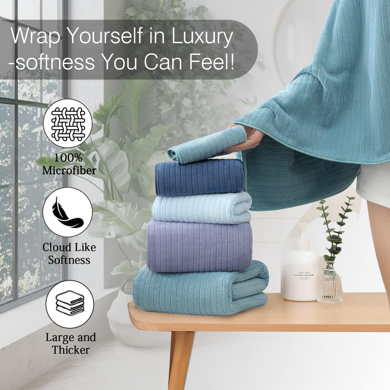 Hailea 18 Piece Family Bath Towel Set - Turquoise