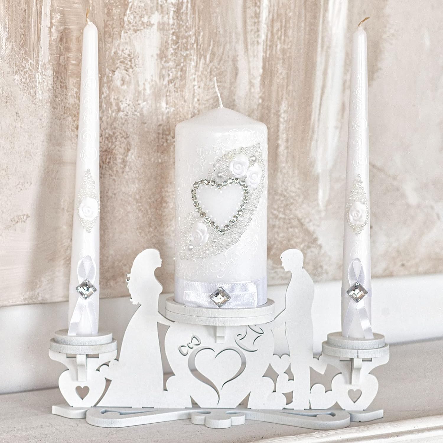 VABA Family Marriage Unity Candle Set for Wedding Ceremony