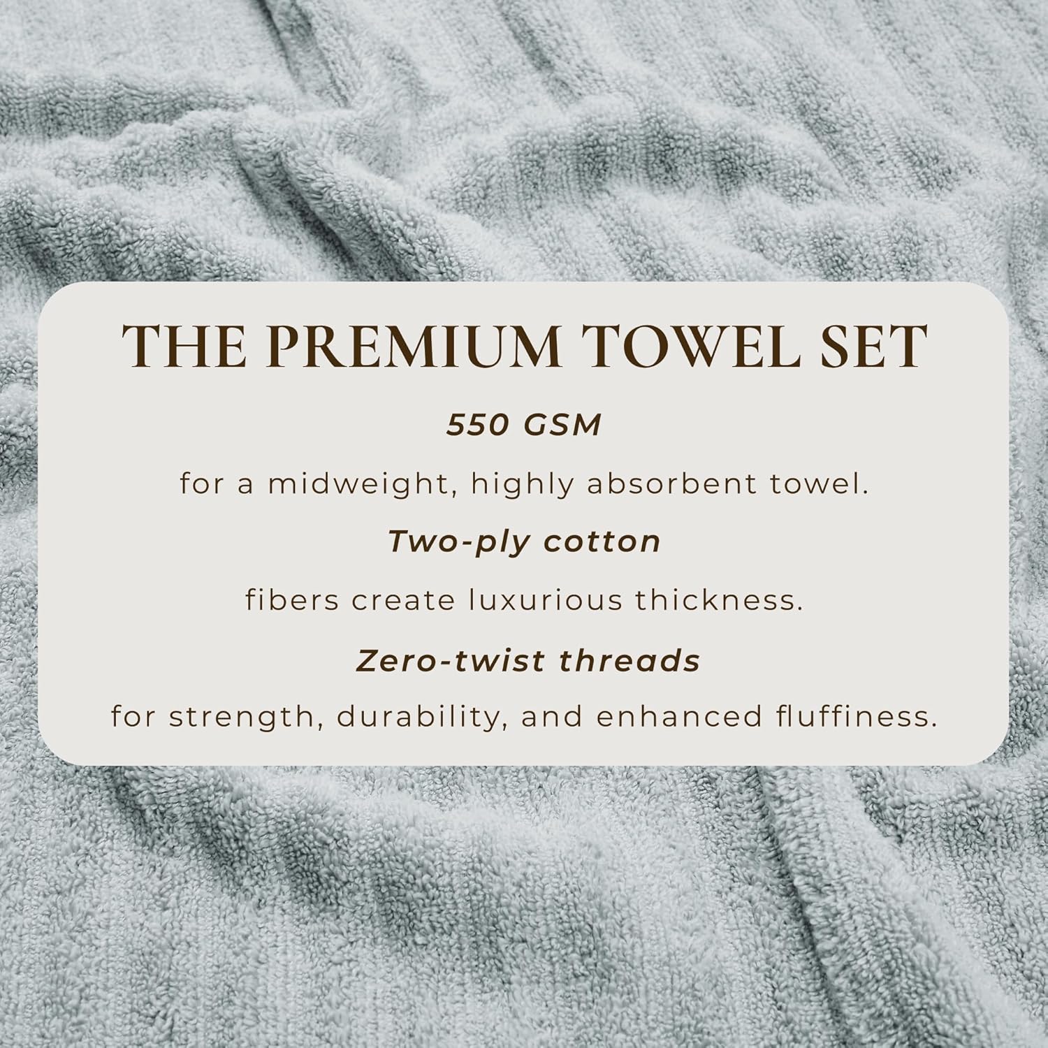 Great Bay Home Grey Bath Towels 4 Pack - 100 Combed Cotton