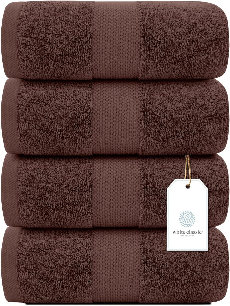 White Classic Luxury Bath Towels 30x56 4 Pack