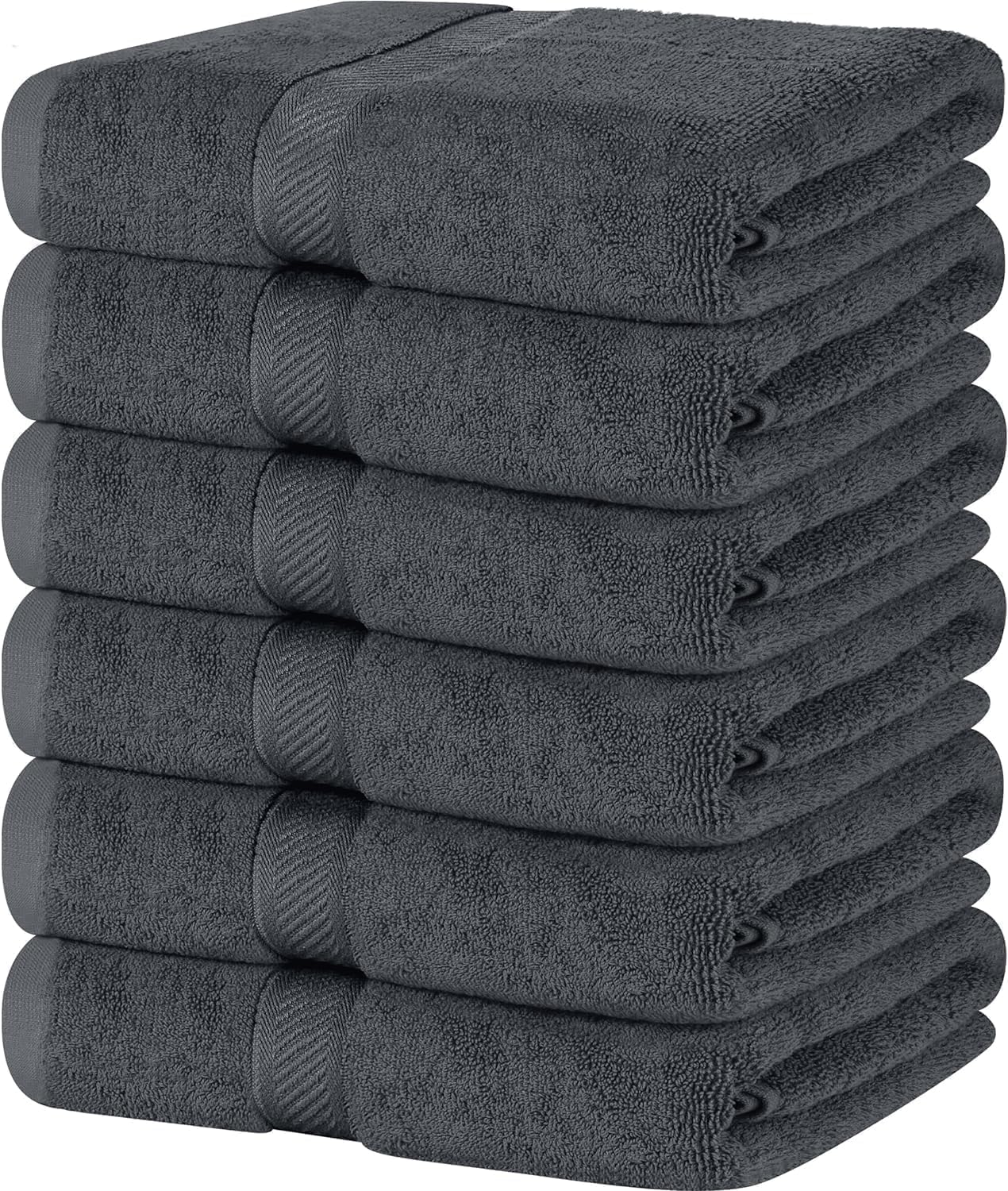 SIMPLI-MAGIC Bath Towels 24x46in Gray 6-Pack