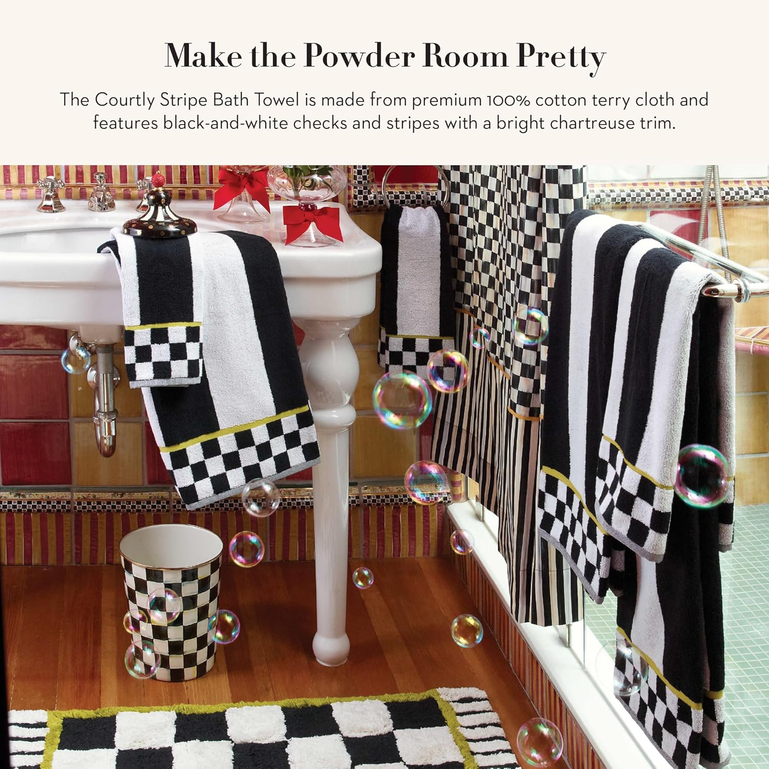 MACKENZIE-CHILDS Courtly Stripe Bath Towel