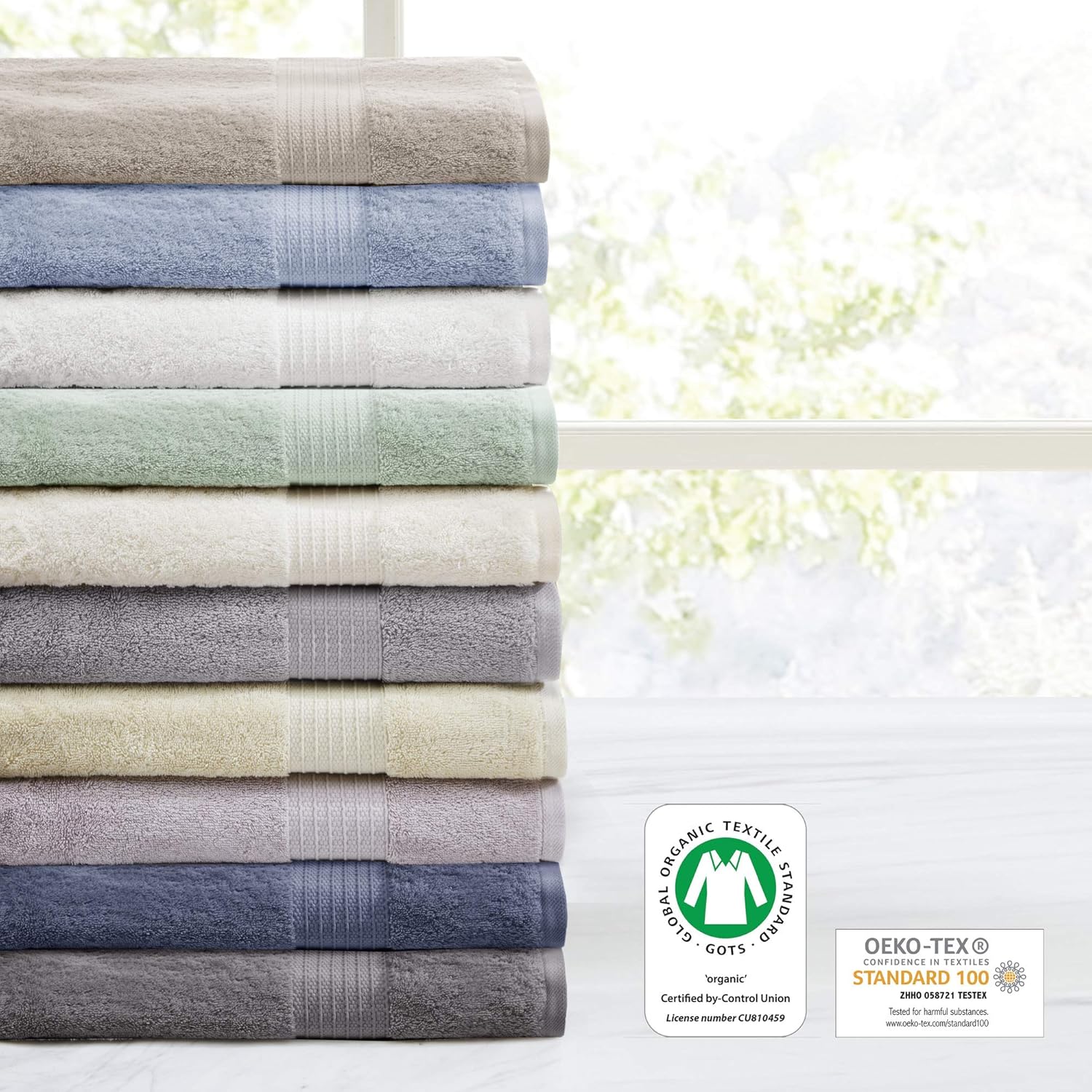 Madison Park Organic Cotton Towel Set Hotel Quality Tan