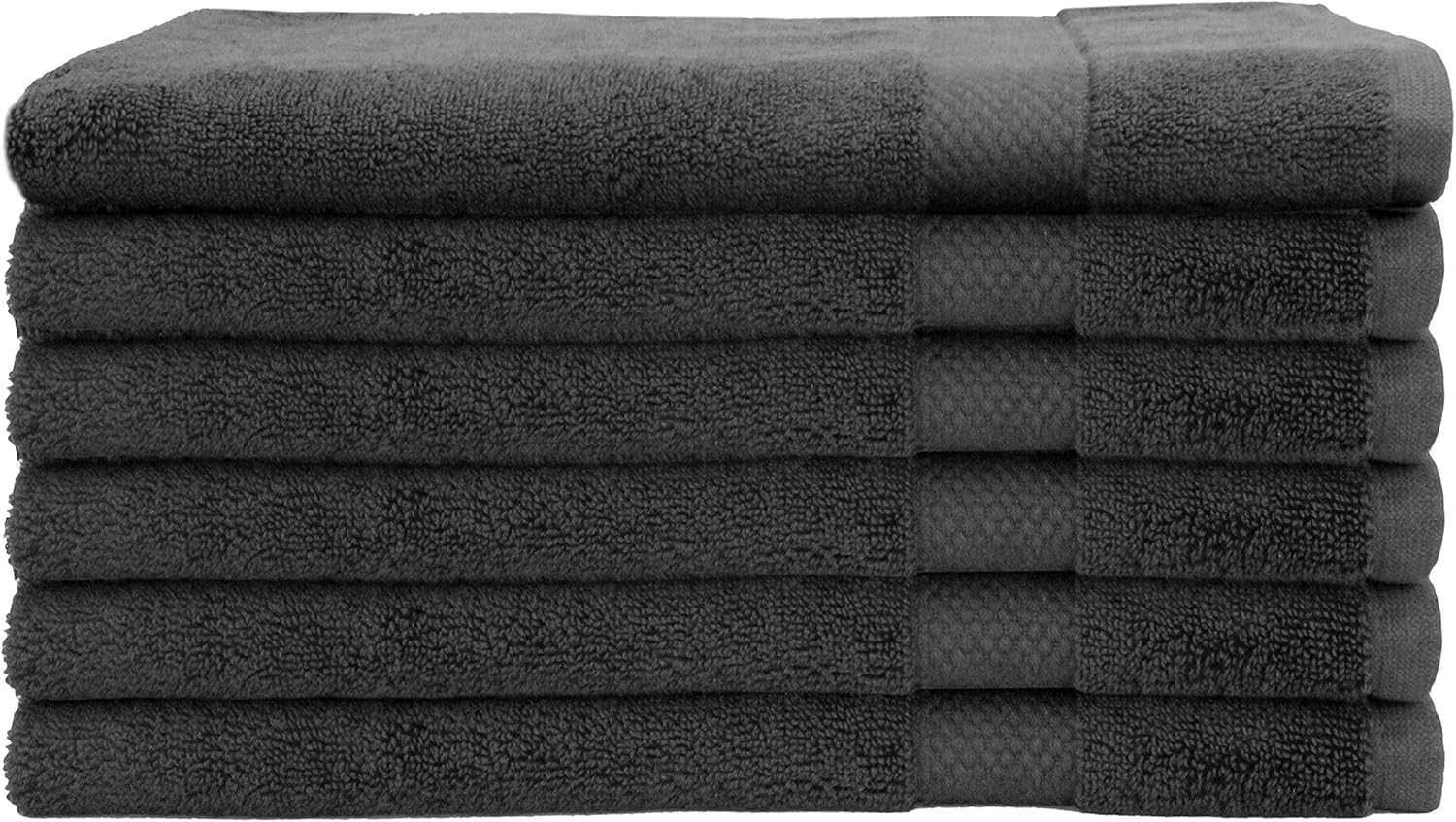 COTTON CRAFT Hotel Spa Luxury Hand Towel Set - 6 Pack - Grey