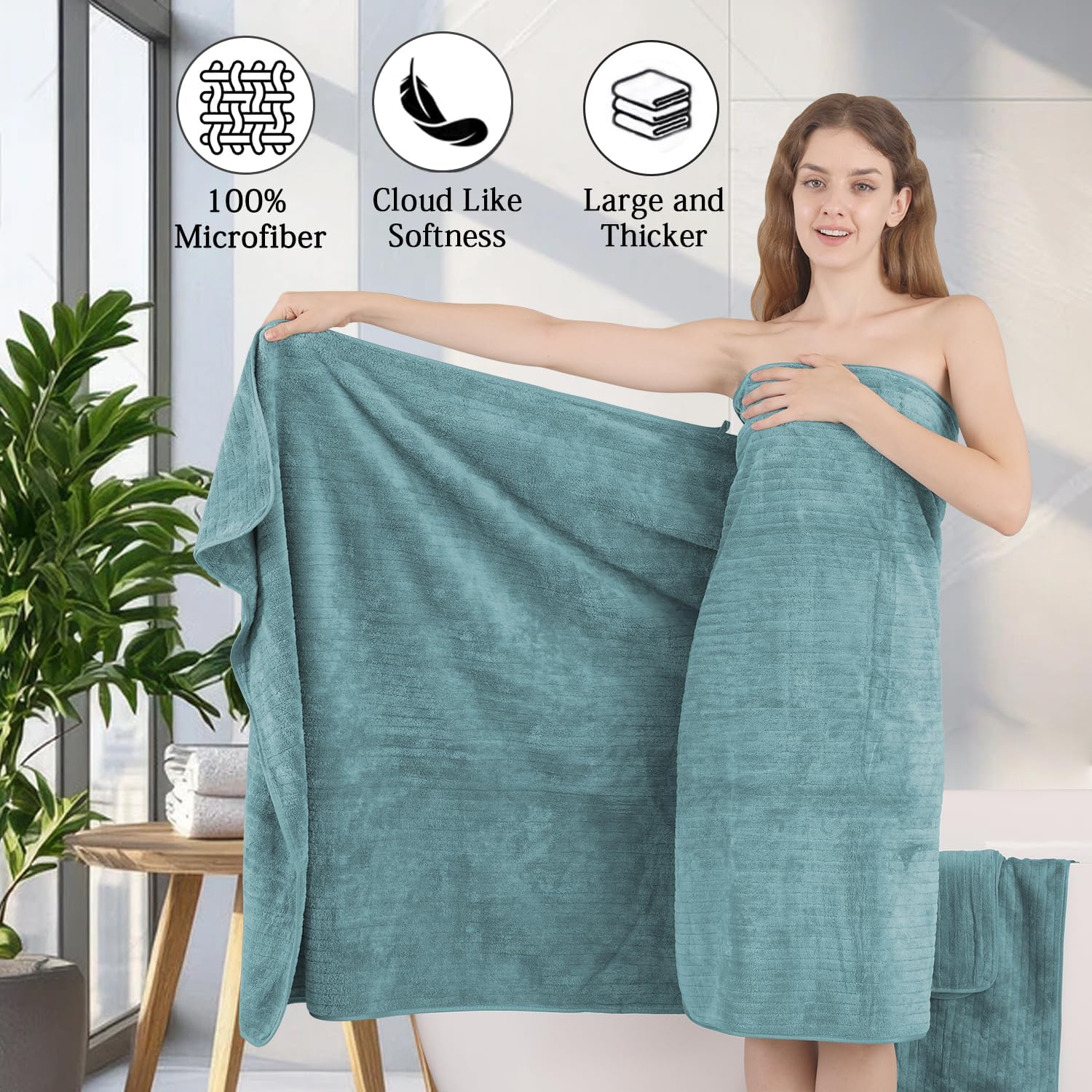 Hailea 18 Piece Family Bath Towel Set - Turquoise