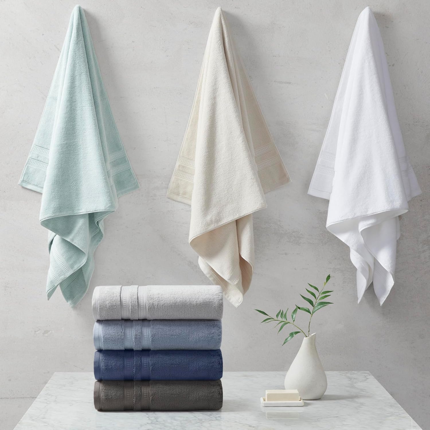 Beautyrest Plume 100 Cotton Bath Towel Set 6 Piece