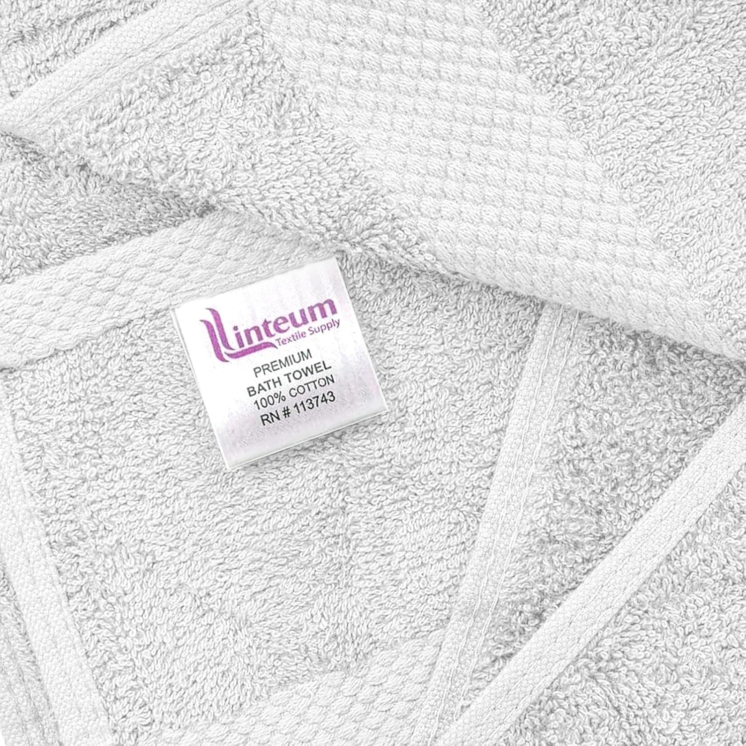 Linteum Textile Supply White Bath Towel Set of 6