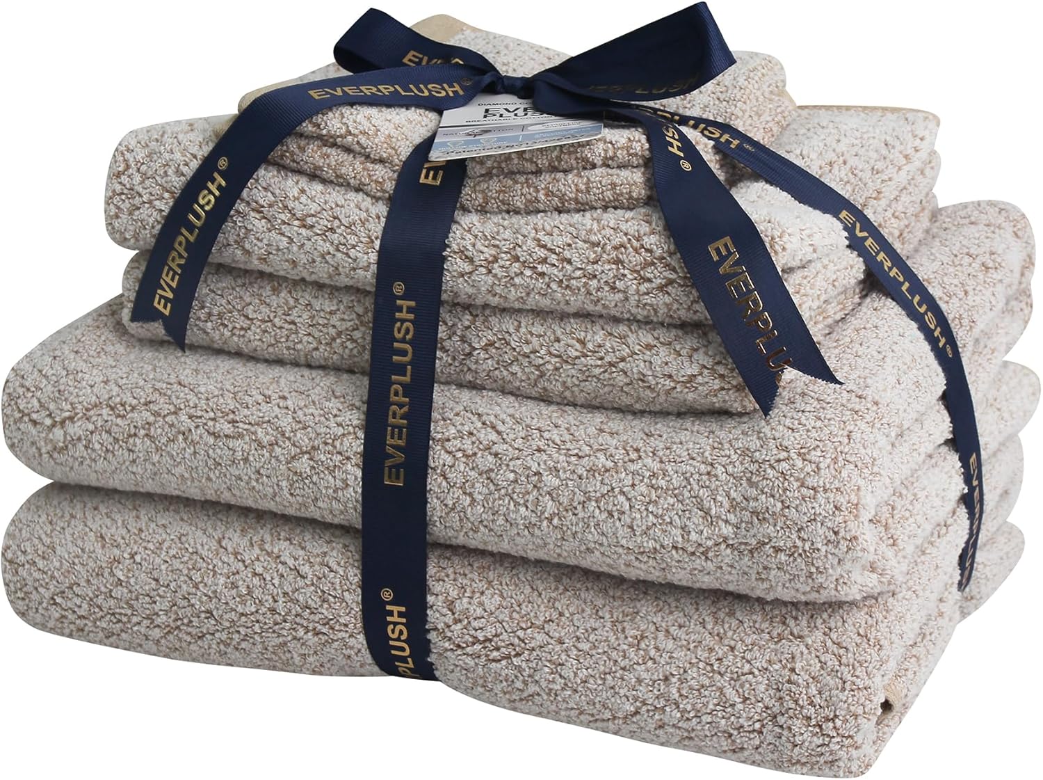 Everplush Diamond Jacquard 6-Piece Bath Towel Set