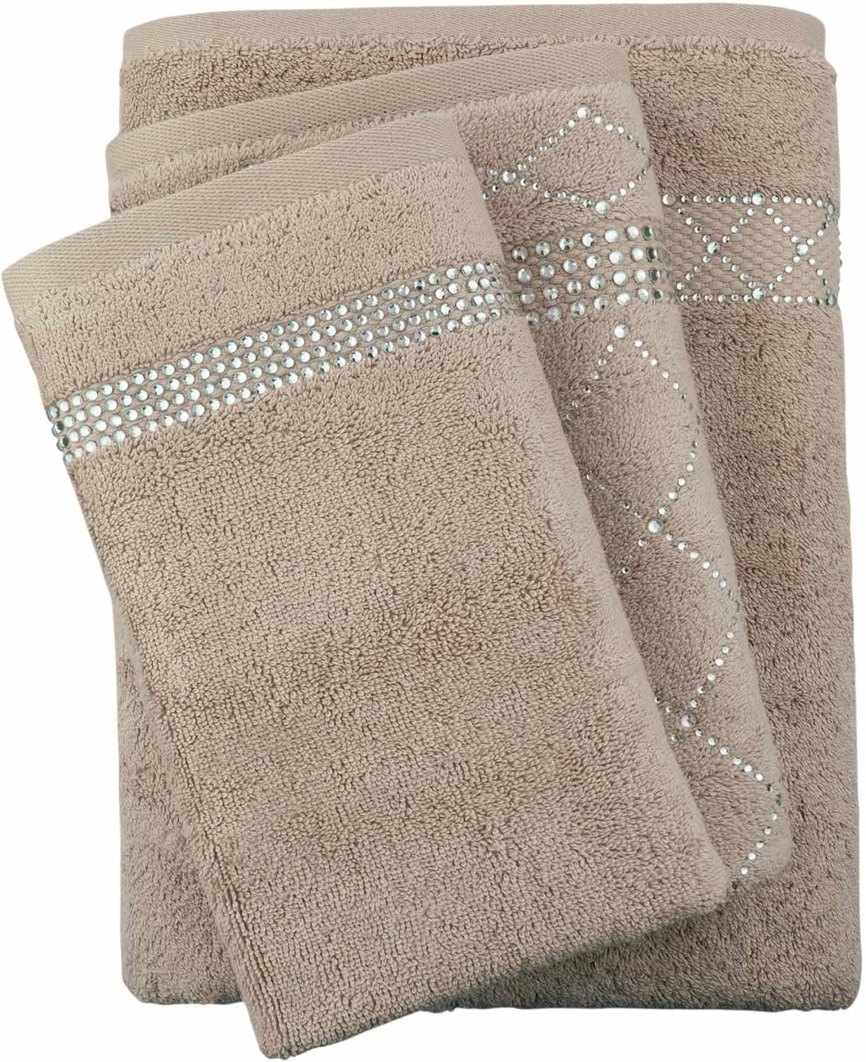 Sparkles Home Atlas 3-Piece Towel Set with Glass Rhinestones 1