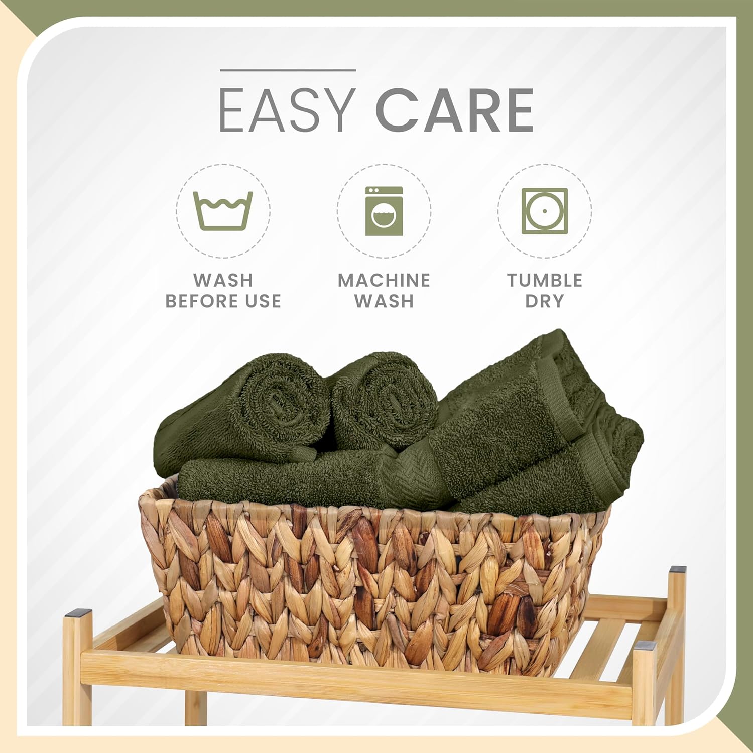 Martex 6-Piece Dark Green Cotton Towel Set