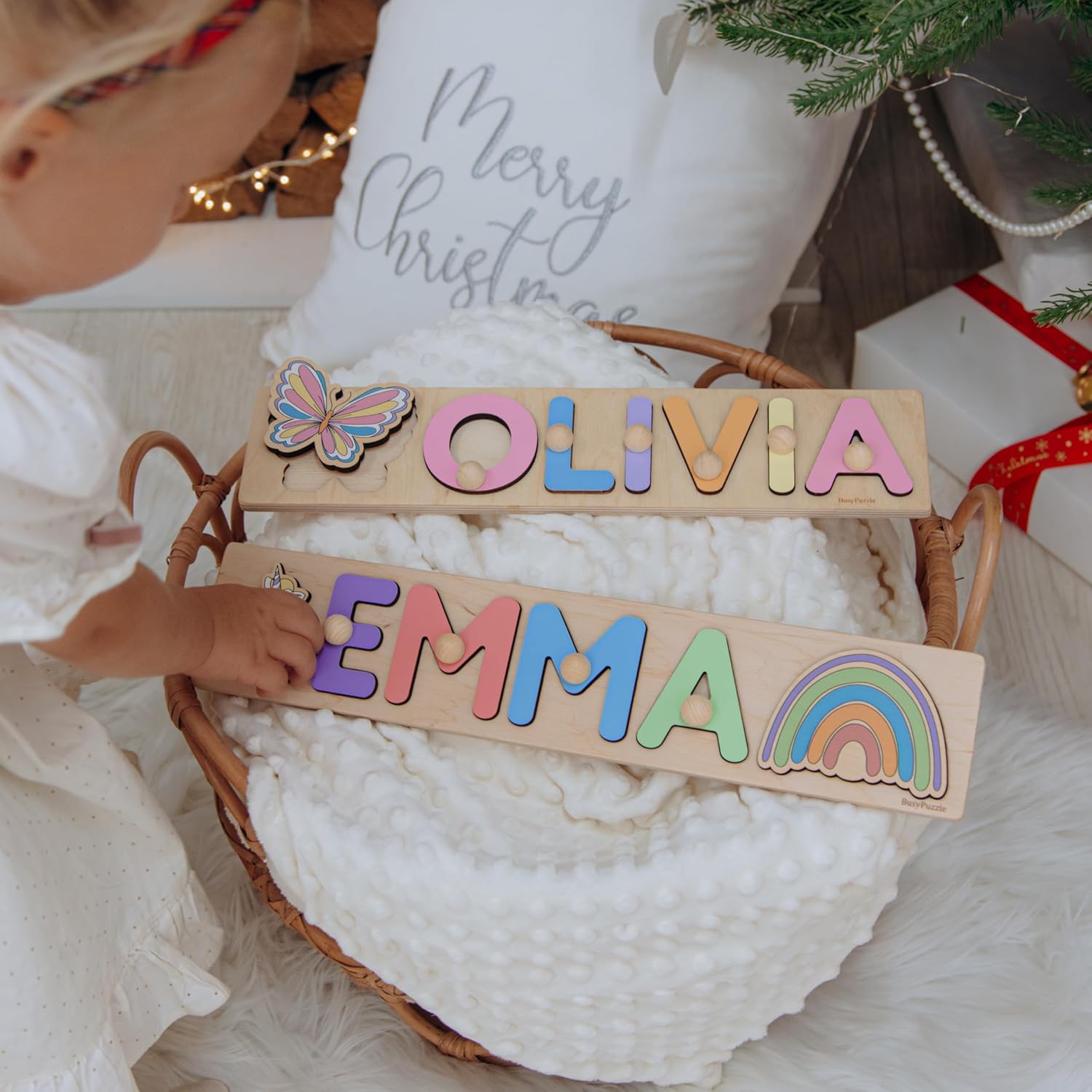Personalized Wooden Name Puzzle for Baby Girl
