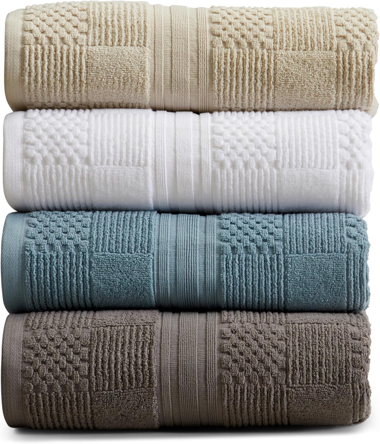 Springtree Home 100 Cotton Bath Towel Set of 4 Beige