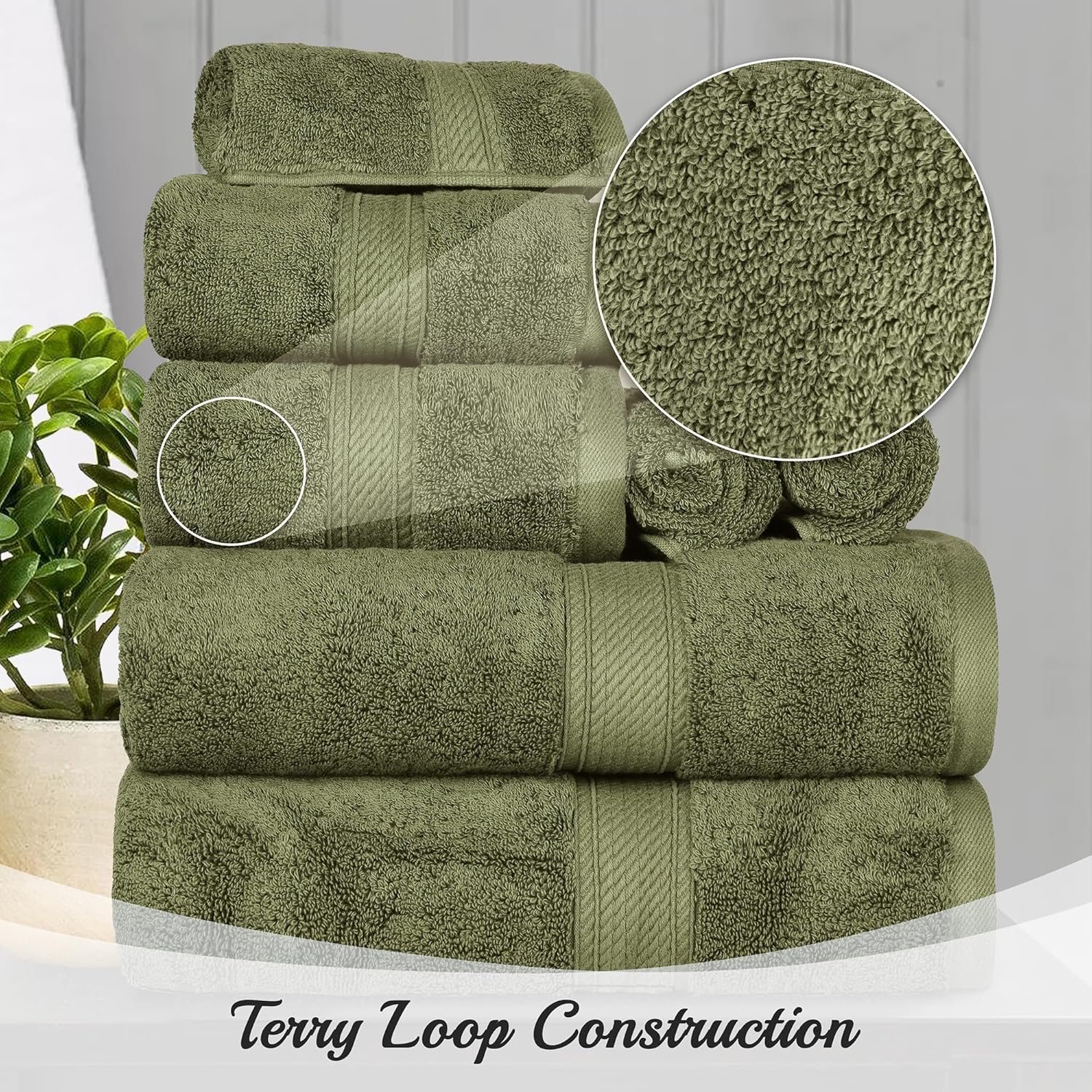 Superior Egyptian Cotton Pile 6-Piece Towel Set