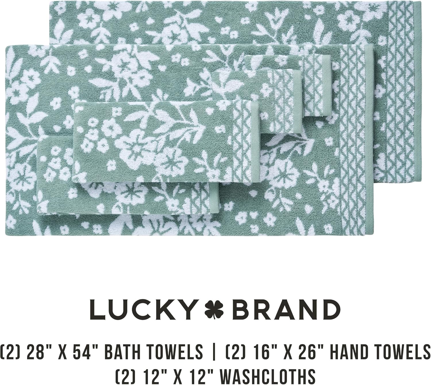 Lucky Brand Folk Floral 6 Piece Bath Towel Set