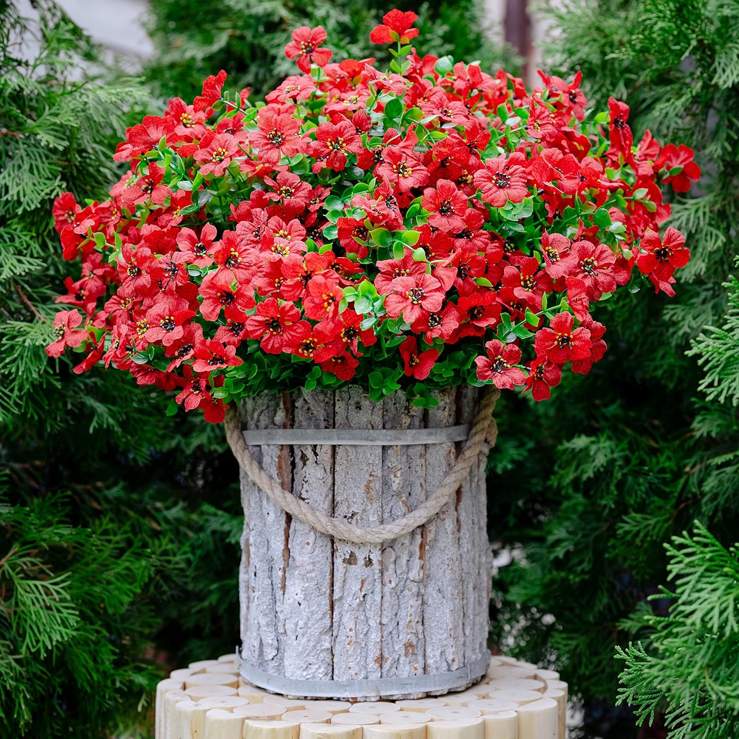AXYLEX 16-Bundle Artificial Flowers for Outdoor Decor