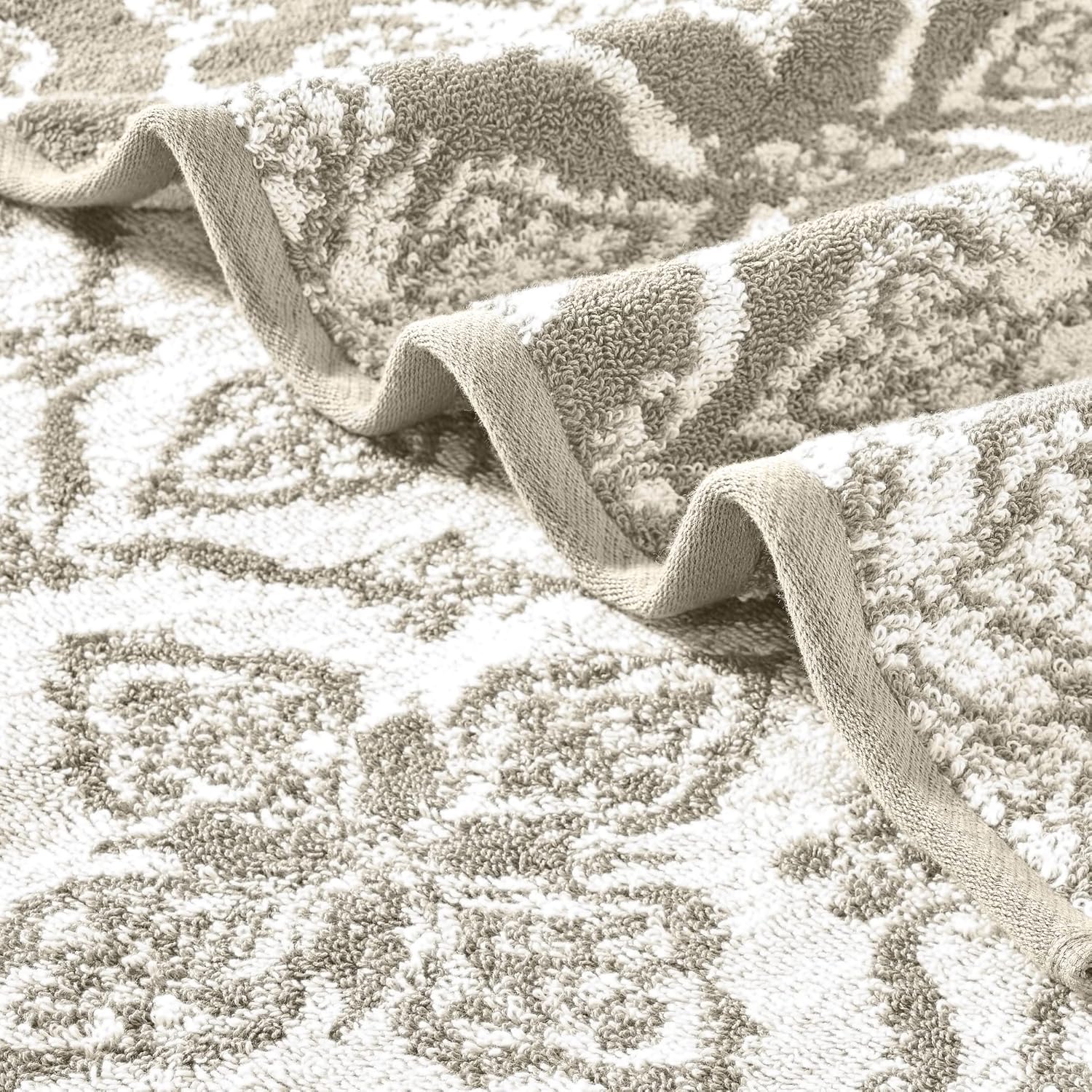 Modern Threads Amaris 6-Piece Reversible Yarn Dyed Jacquard Towel Set - Khaki