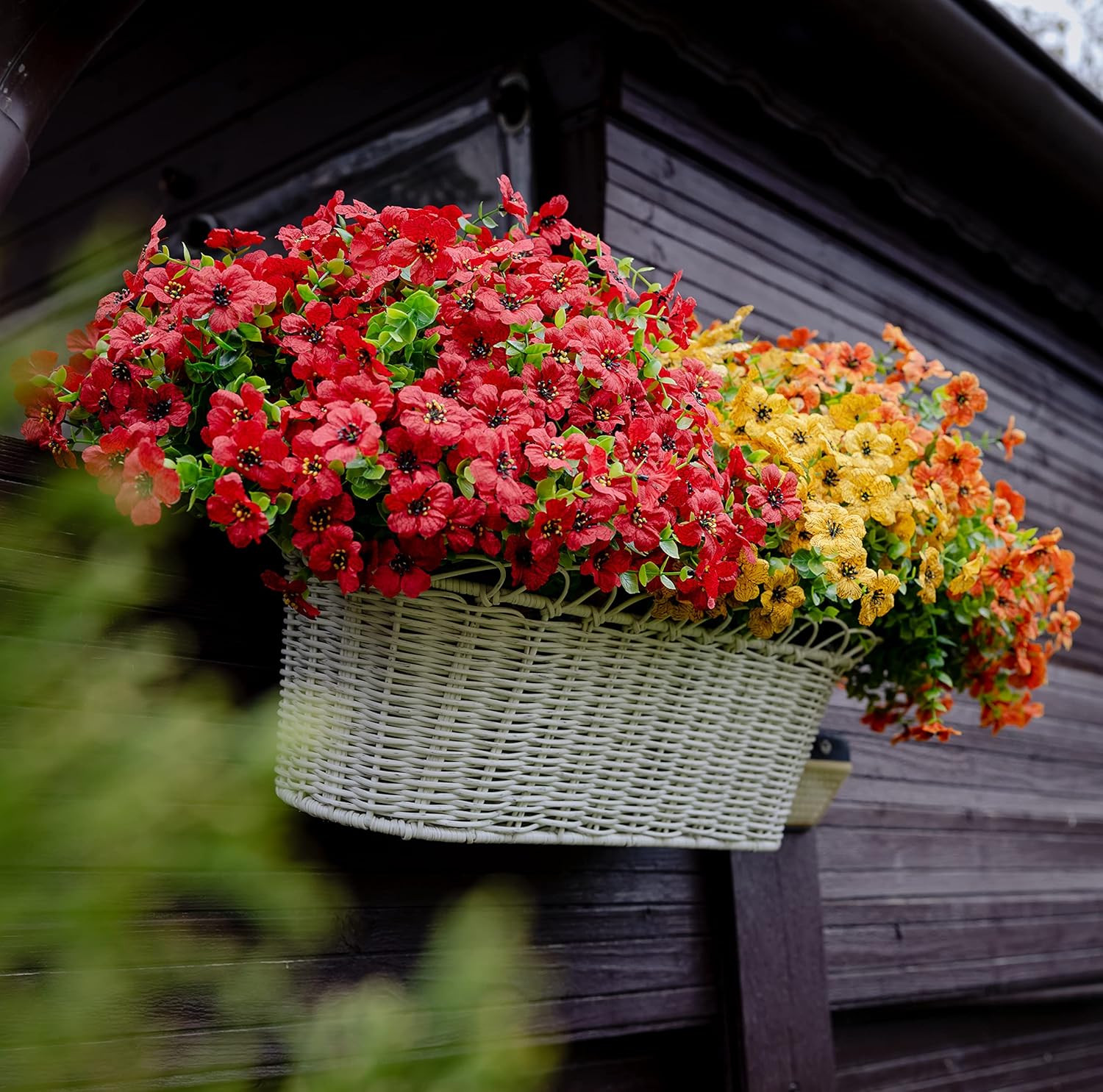 AXYLEX 16-Bundle Artificial Flowers for Outdoor Decor
