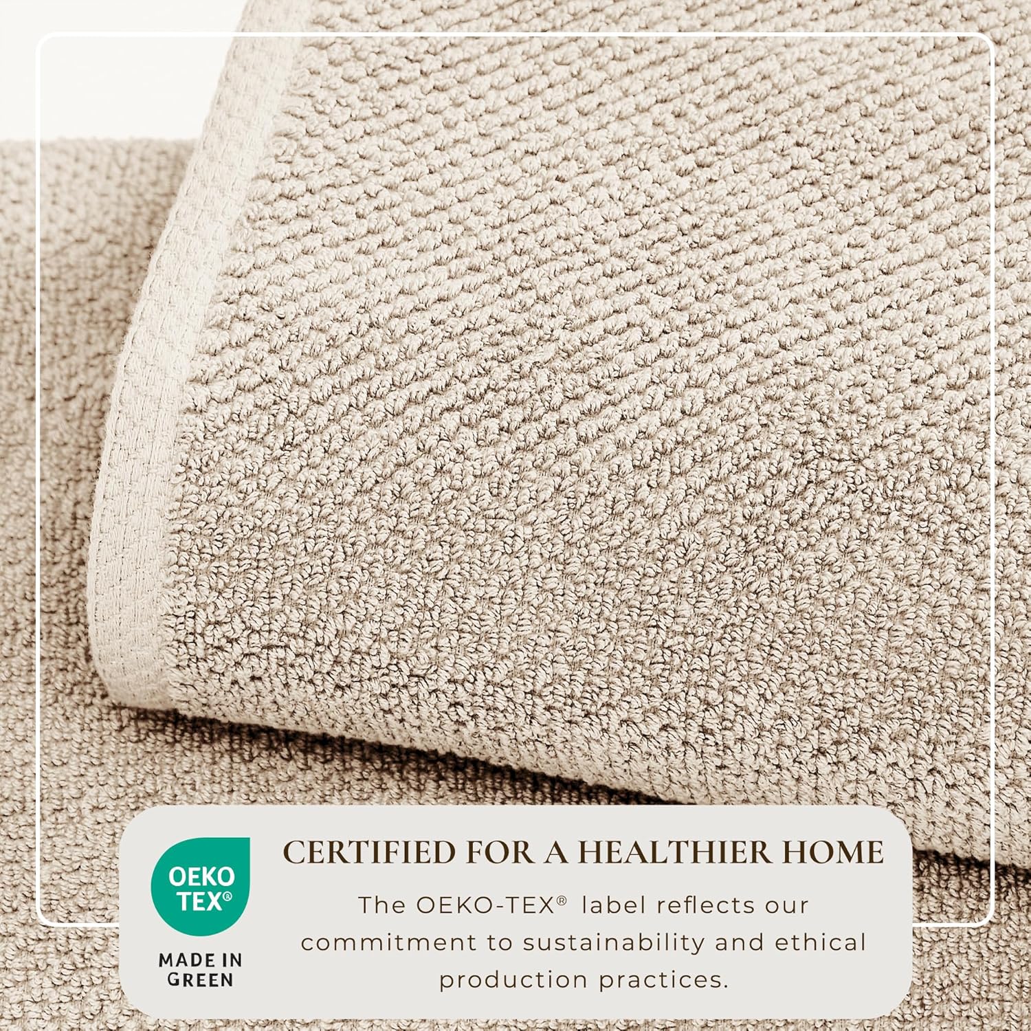 Great Bay Home Taupe Bath Towels 4 Pack 54x27