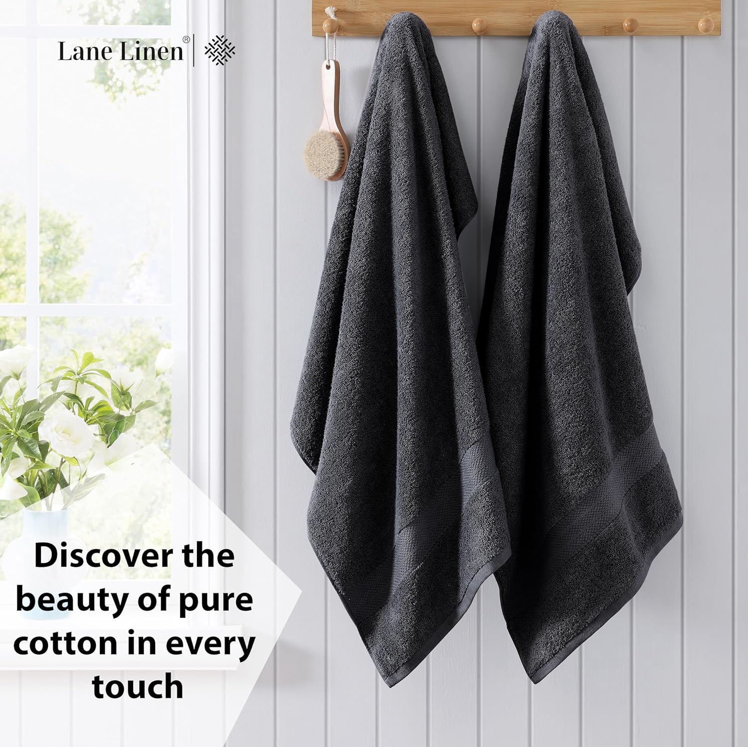 LANE LINEN 4 Pack Bath Towels 28x54 - Soft Quick Dry Oeko Tex Certified