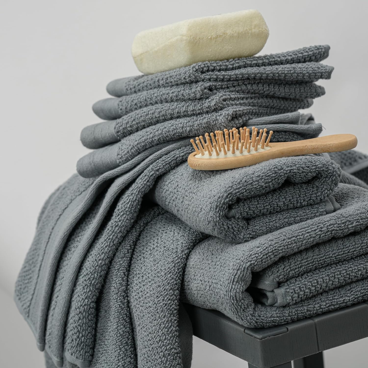 Tens Towels Pack of 8 Steel Grey Luxury Towel Set