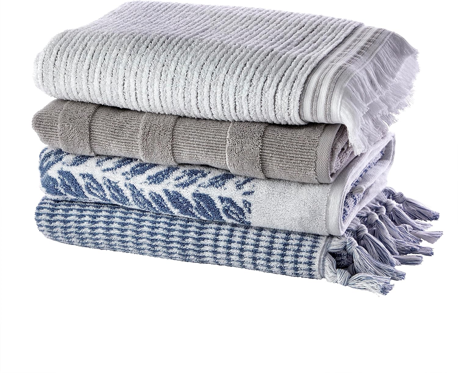 SKL Home Distressed Leaves Bath Towel Denim Blue 28x54