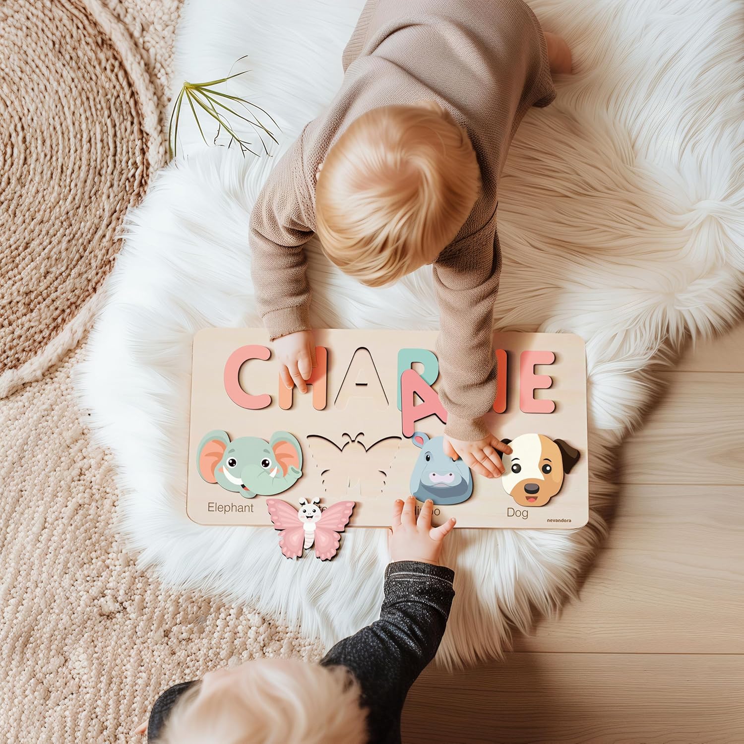 Custom Wooden Name Puzzle for Babies Toddlers