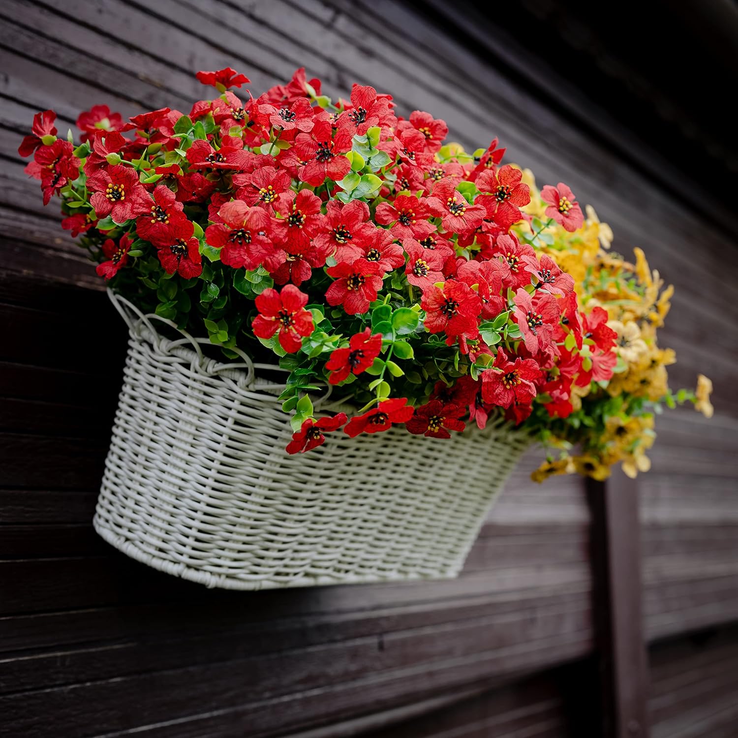 AXYLEX 16-Bundle Artificial Flowers for Outdoor Decor