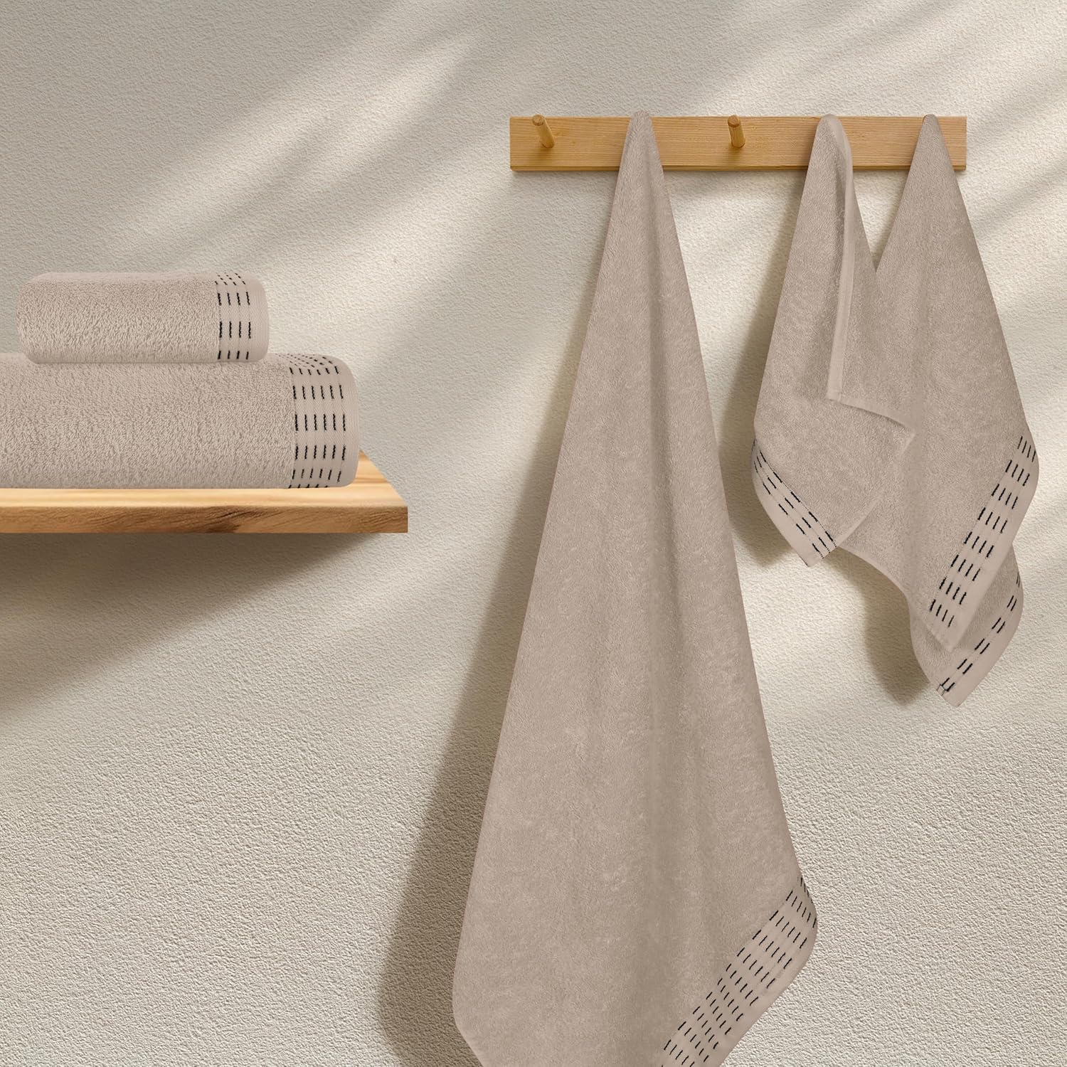 Ultra Soft 6 Pack Cotton Towel Set - Tan