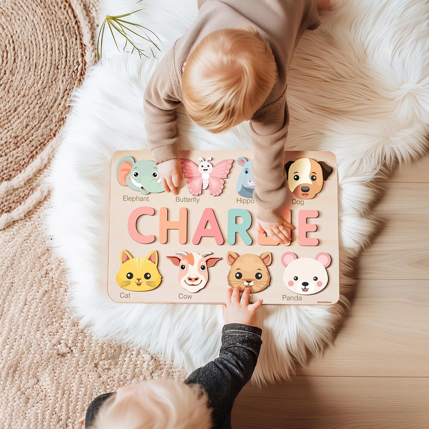 Personalized Wooden Name Puzzle for Baby Boys Girls