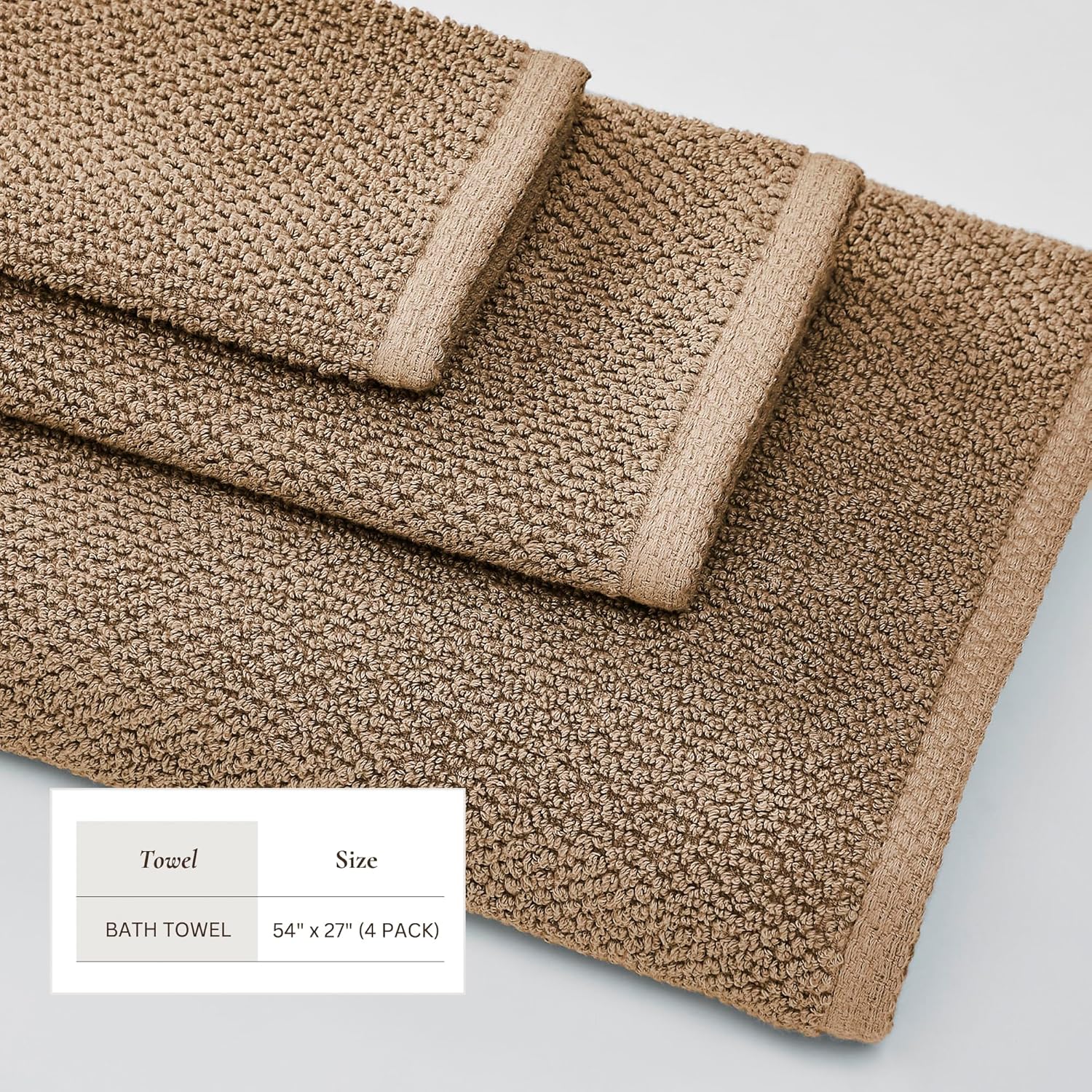 Great Bay Home Taupe Bath Towels 4 Pack