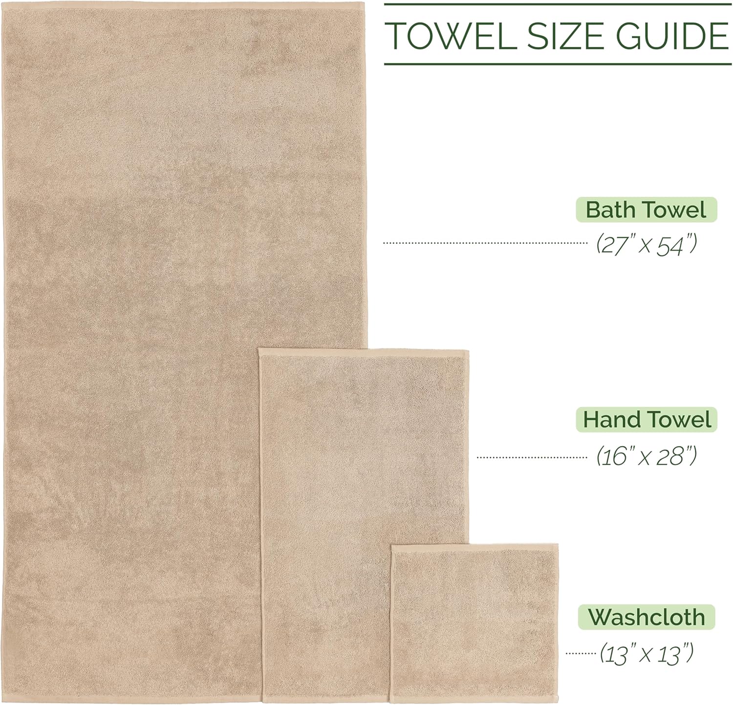 Elegant Comfort Luxury 6-Piece Towel Set - Tan