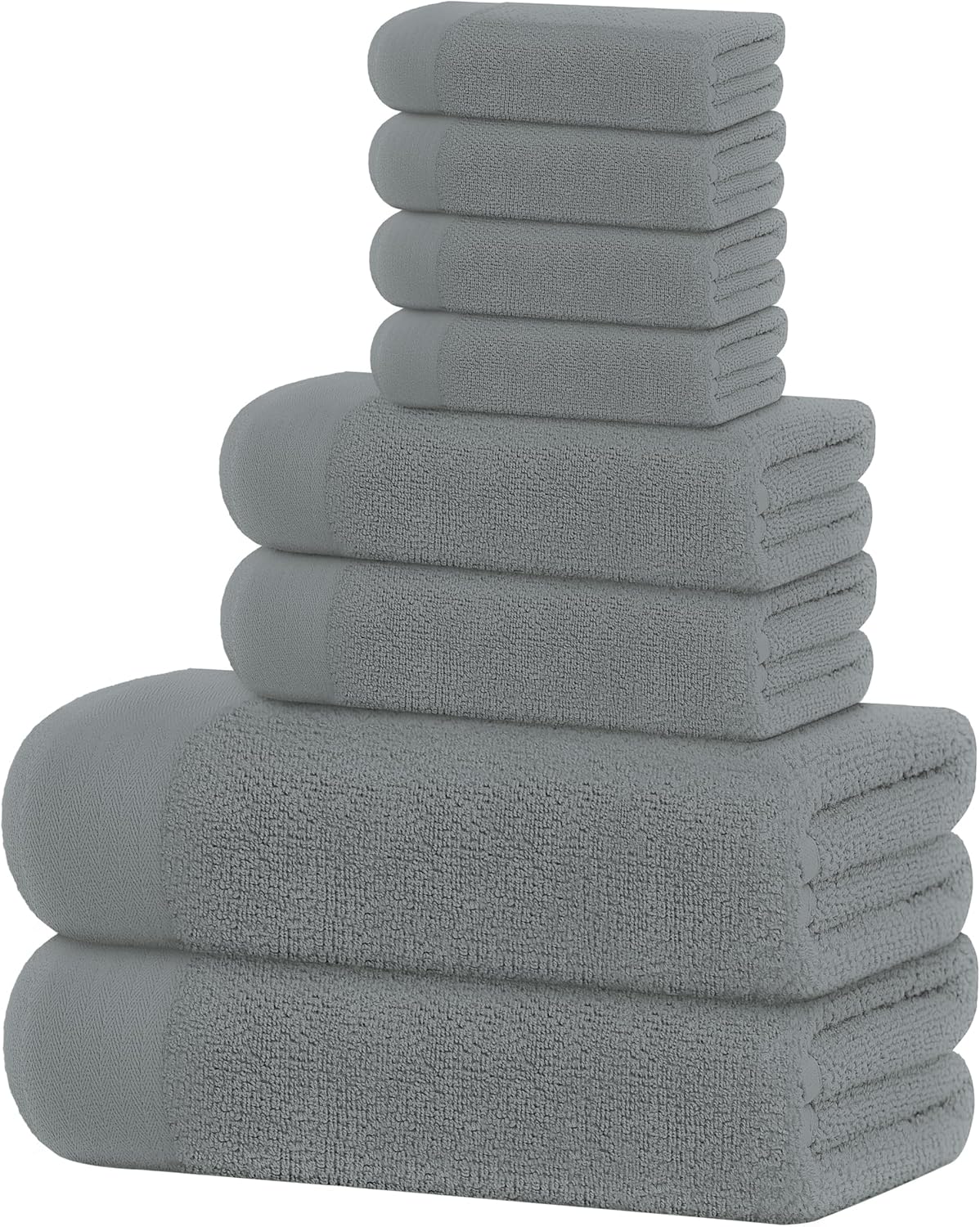 Tens Towels Pack of 8 Steel Grey Luxury Towel Set