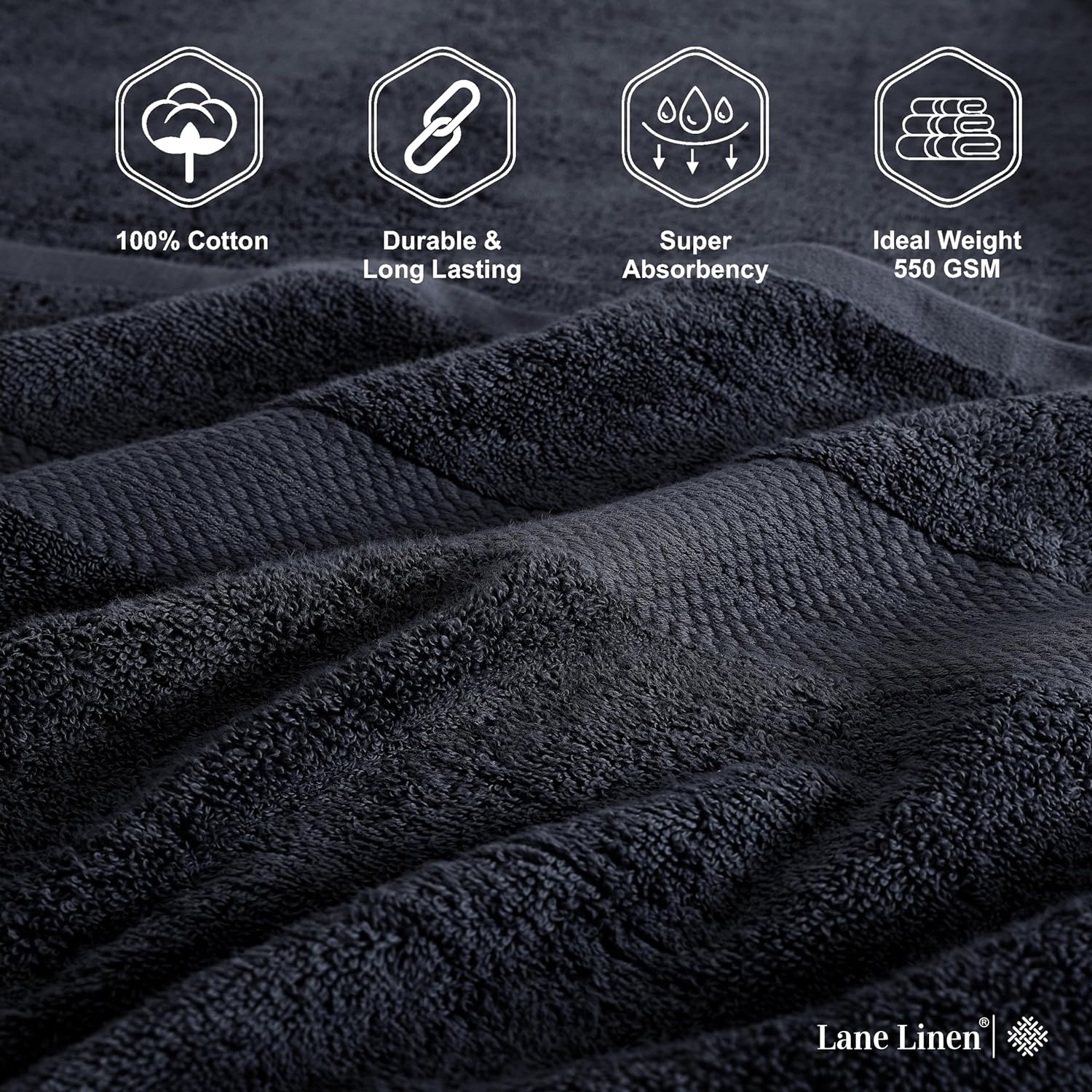 LANE LINEN 4 Pack Bath Towels 28x54 - Soft Quick Dry Oeko Tex Certified