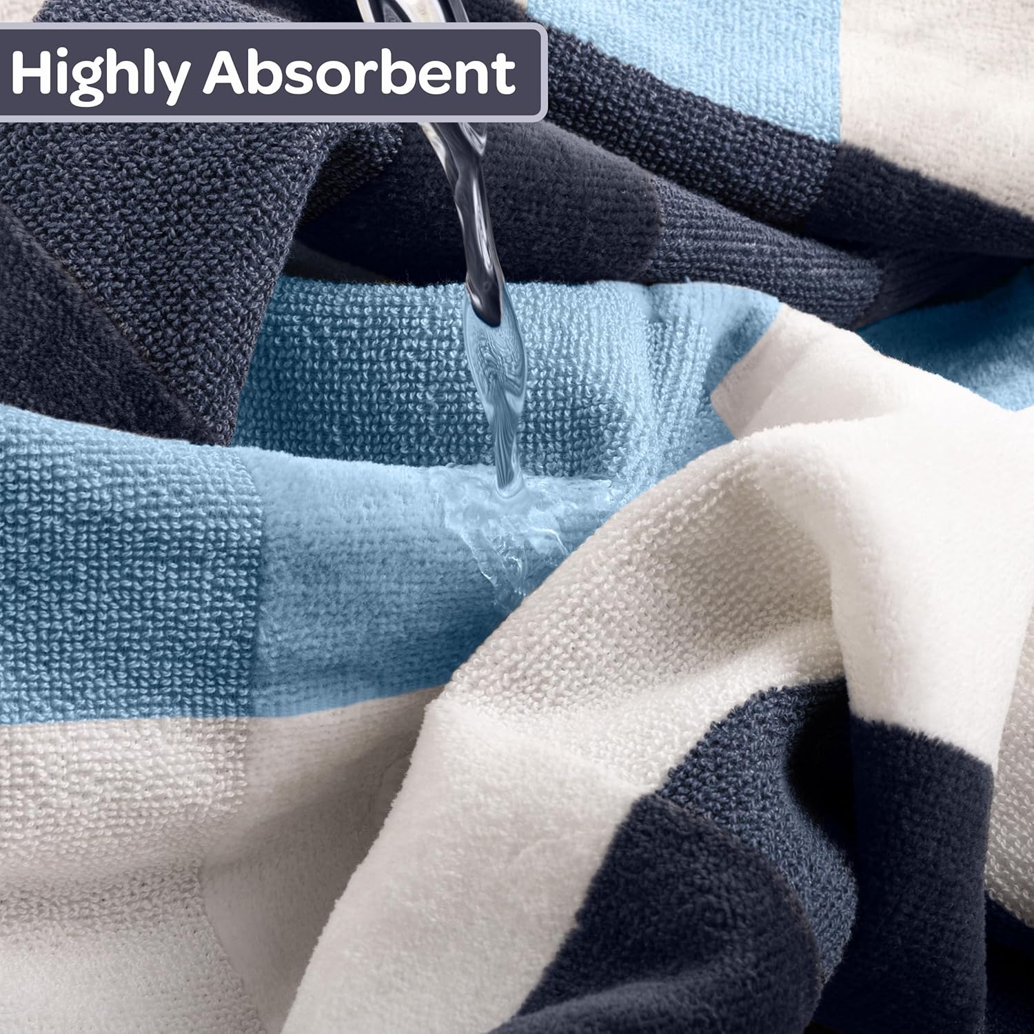Lavish Home 2-Piece Bath Towel Set - Navy