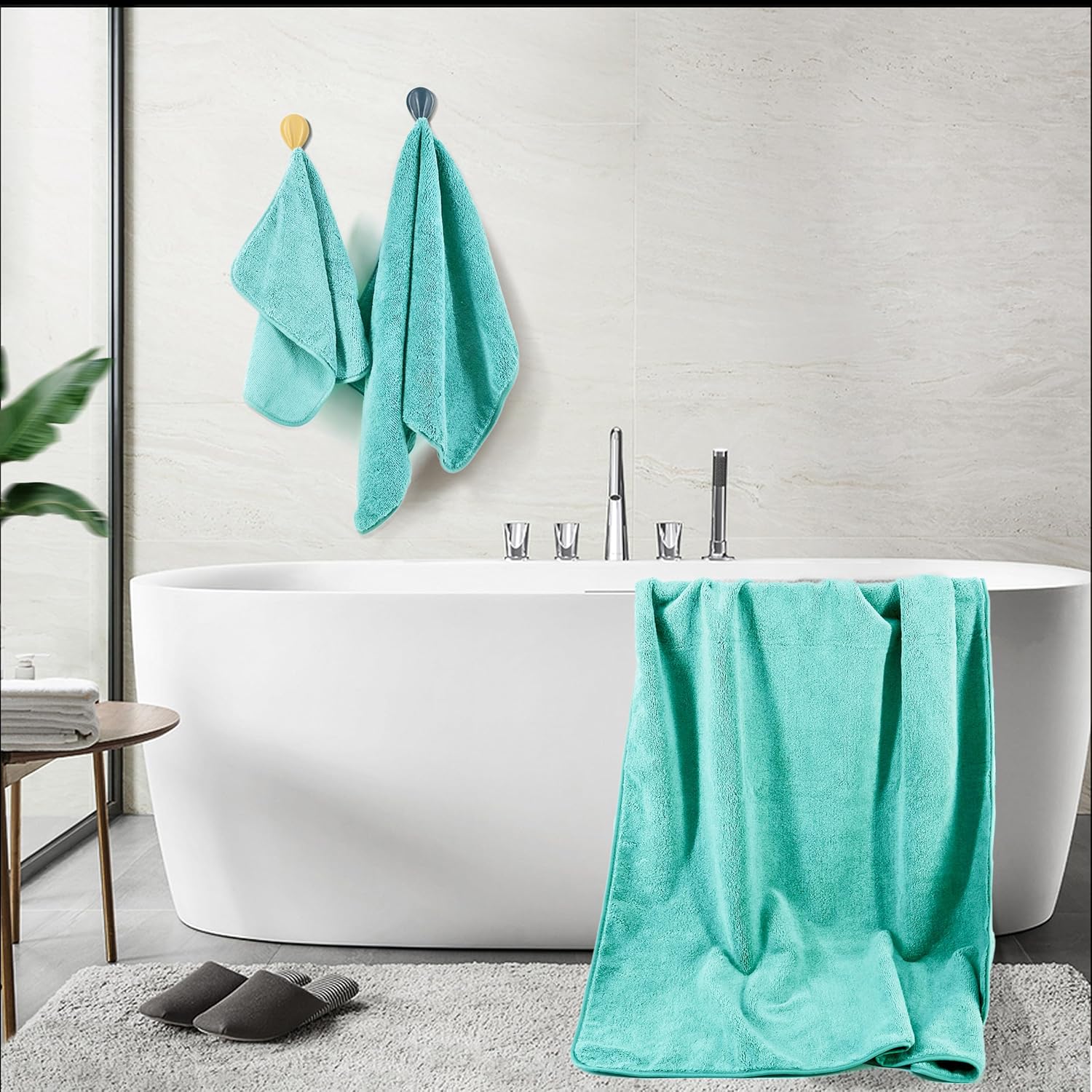 POLYTE 60x30in Quick Dry Microfiber Towel Set - 6 Piece