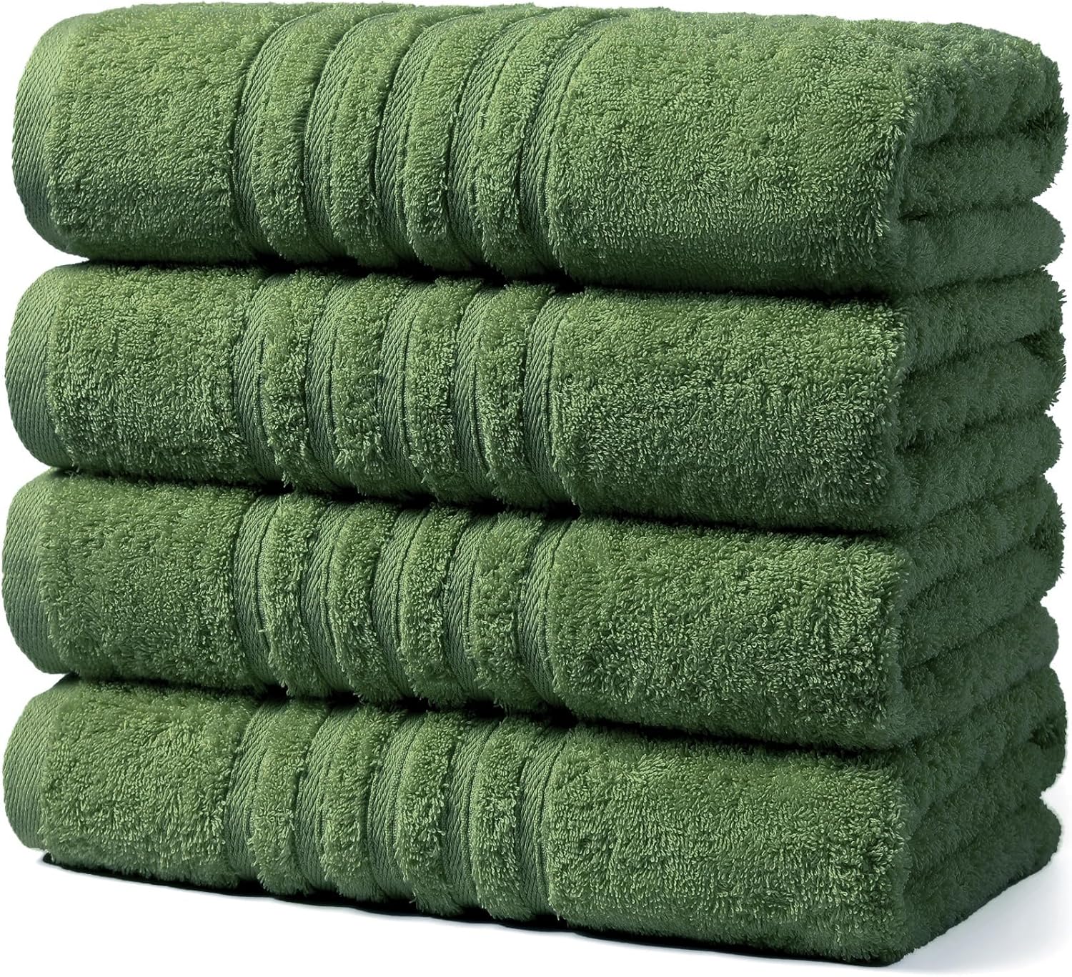 Aibaser Premium Cotton Bath Towels Set 27 x 54 Inches Green