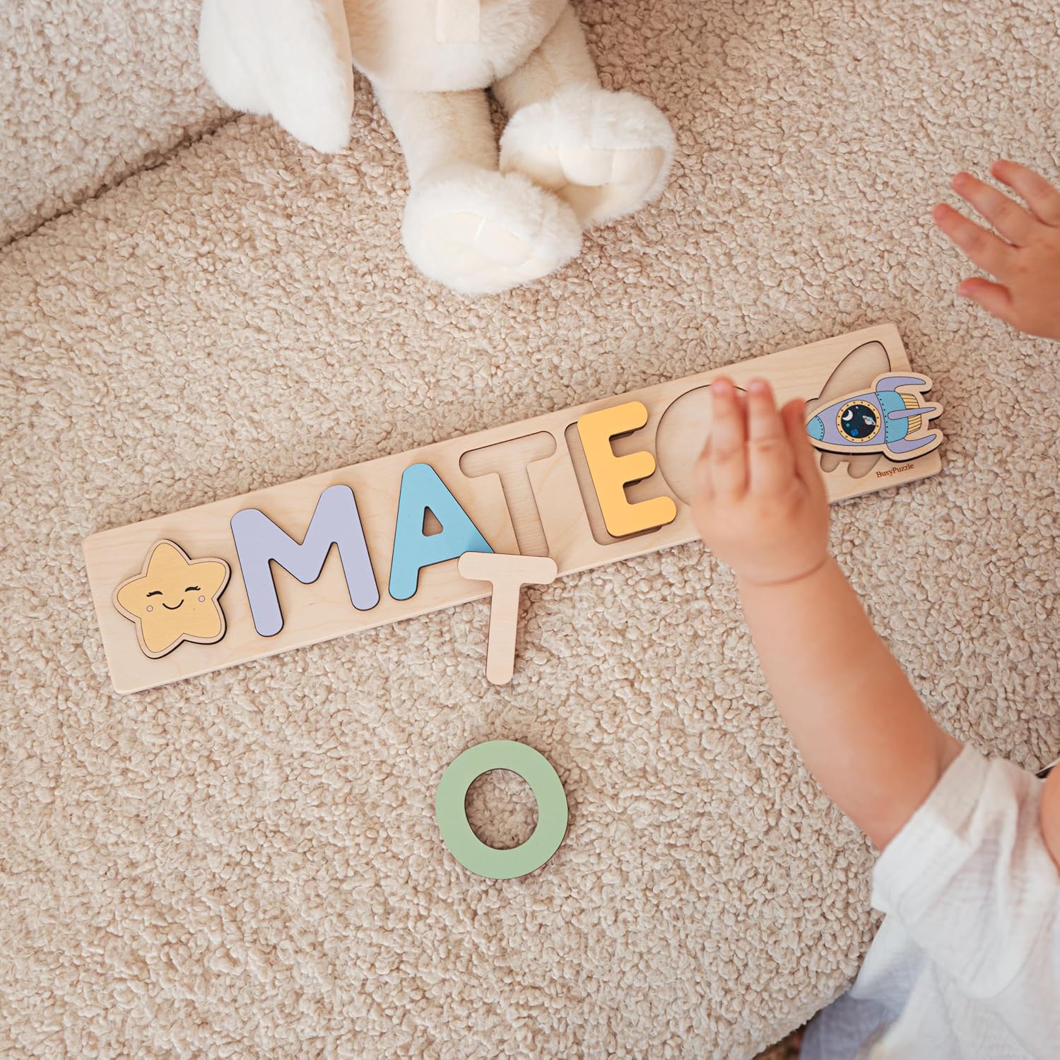 Personalized Wooden Name Puzzle for Baby Girl