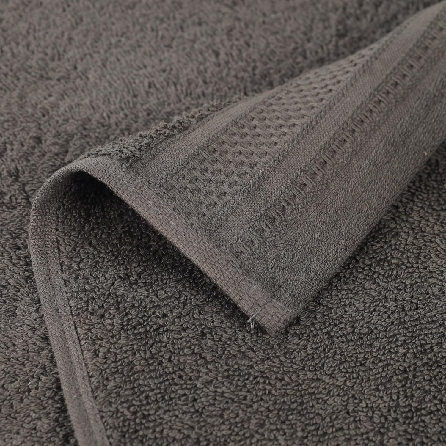 Superior Gunmetal Cotton Towel Set 12 Piece Quick Dry Bath Towels