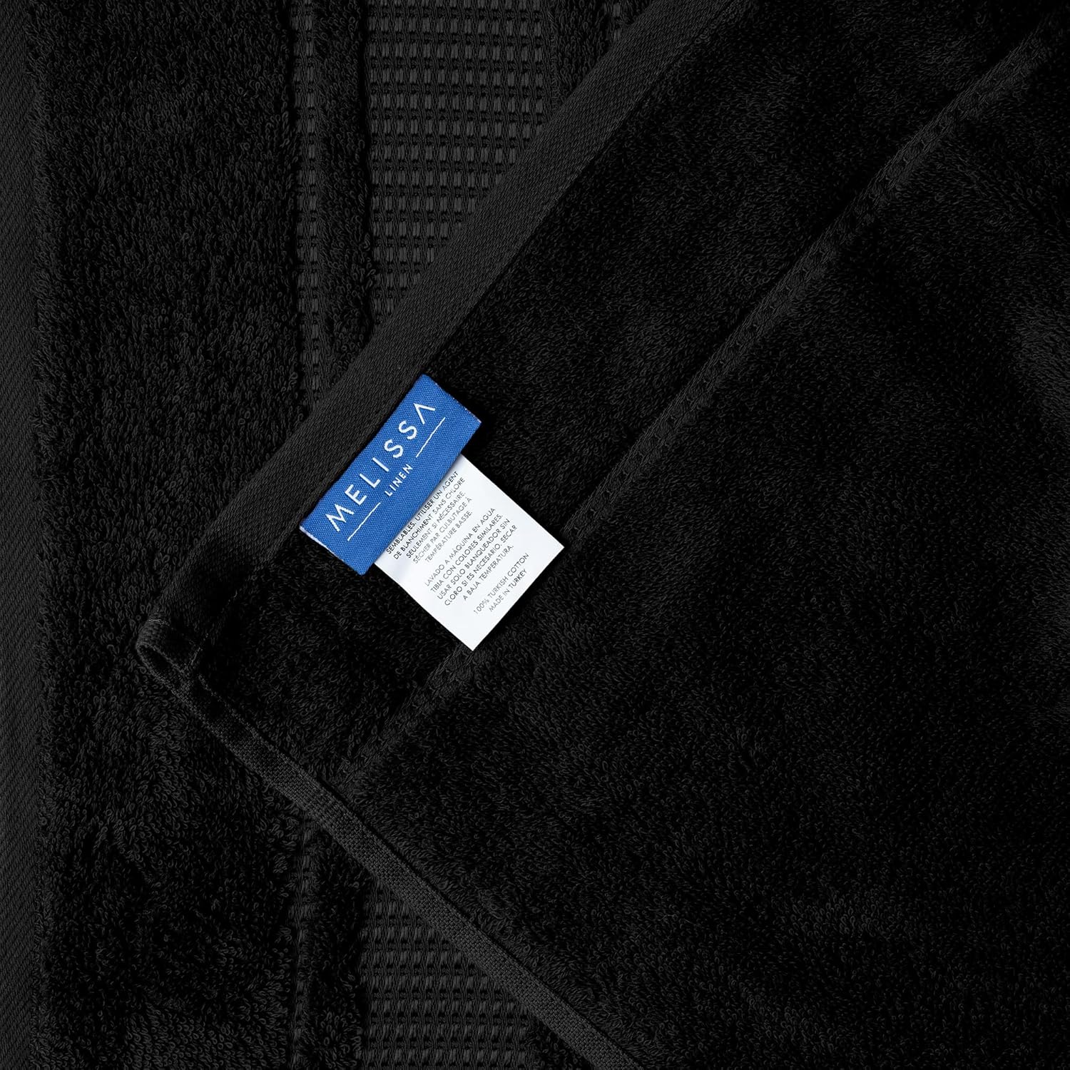 Melissa Linen 2 Piece Jet Black Bath Towels