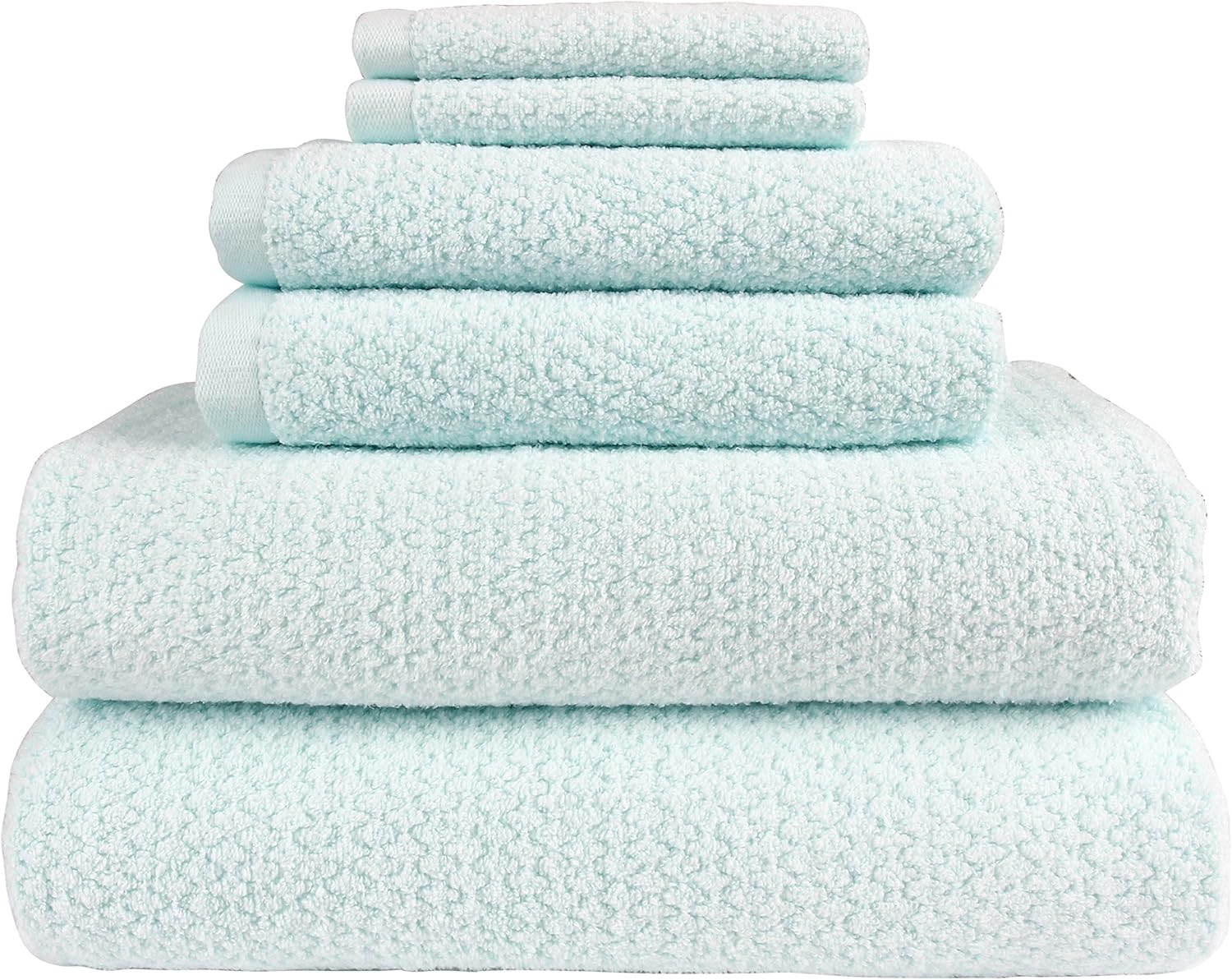 Diamond Jacquard 6-Piece Bath Towel Set Spearmint 1
