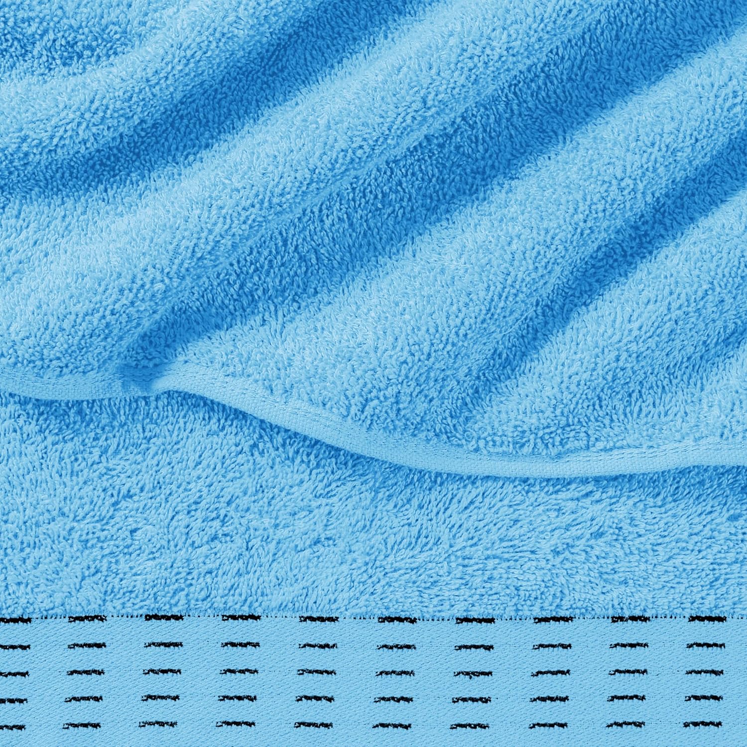 Malloni Home Cotton Bath Towel Set 28x55 Sky Blue 2 Pack