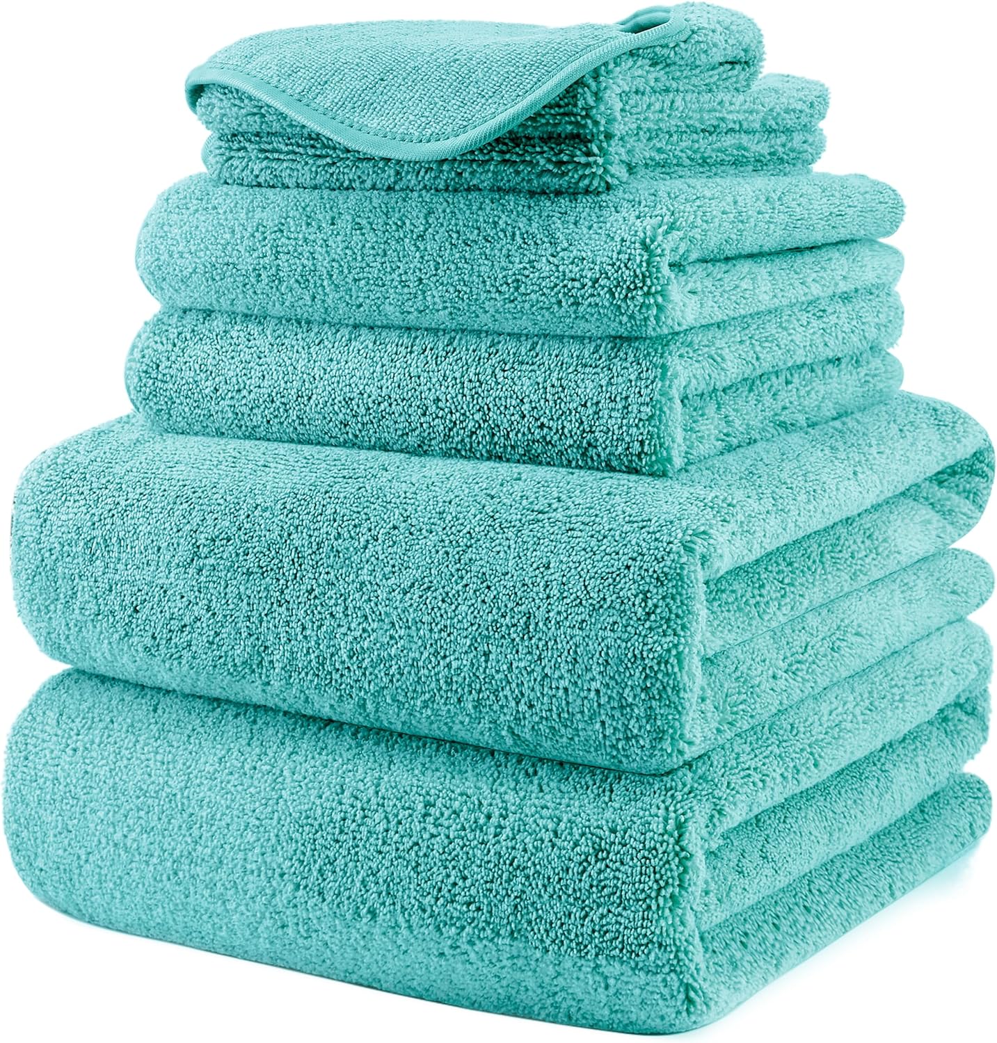 POLYTE 60x30in Quick Dry Microfiber Towel Set - 6 Piece