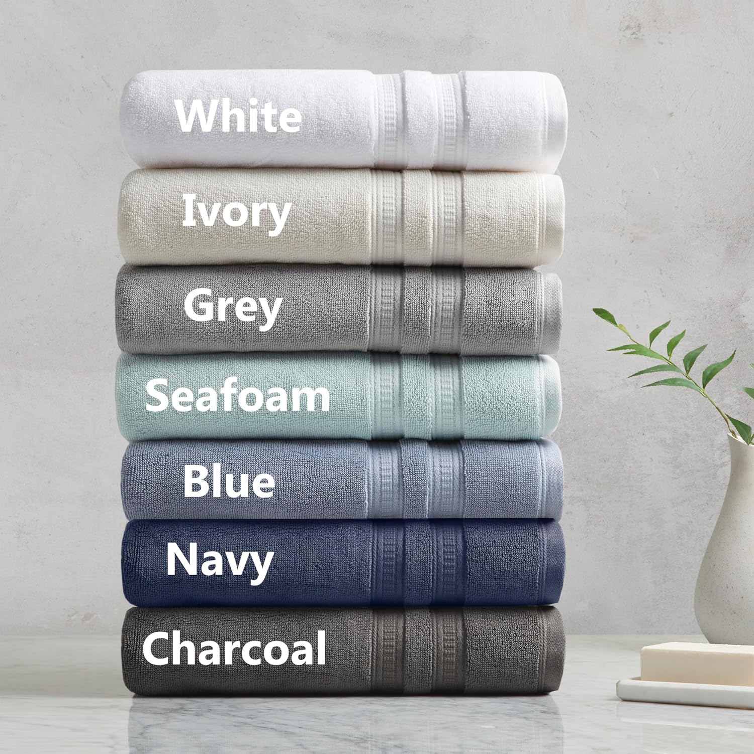 Beautyrest Plume 100 Cotton Bath Towel Set 6 Piece