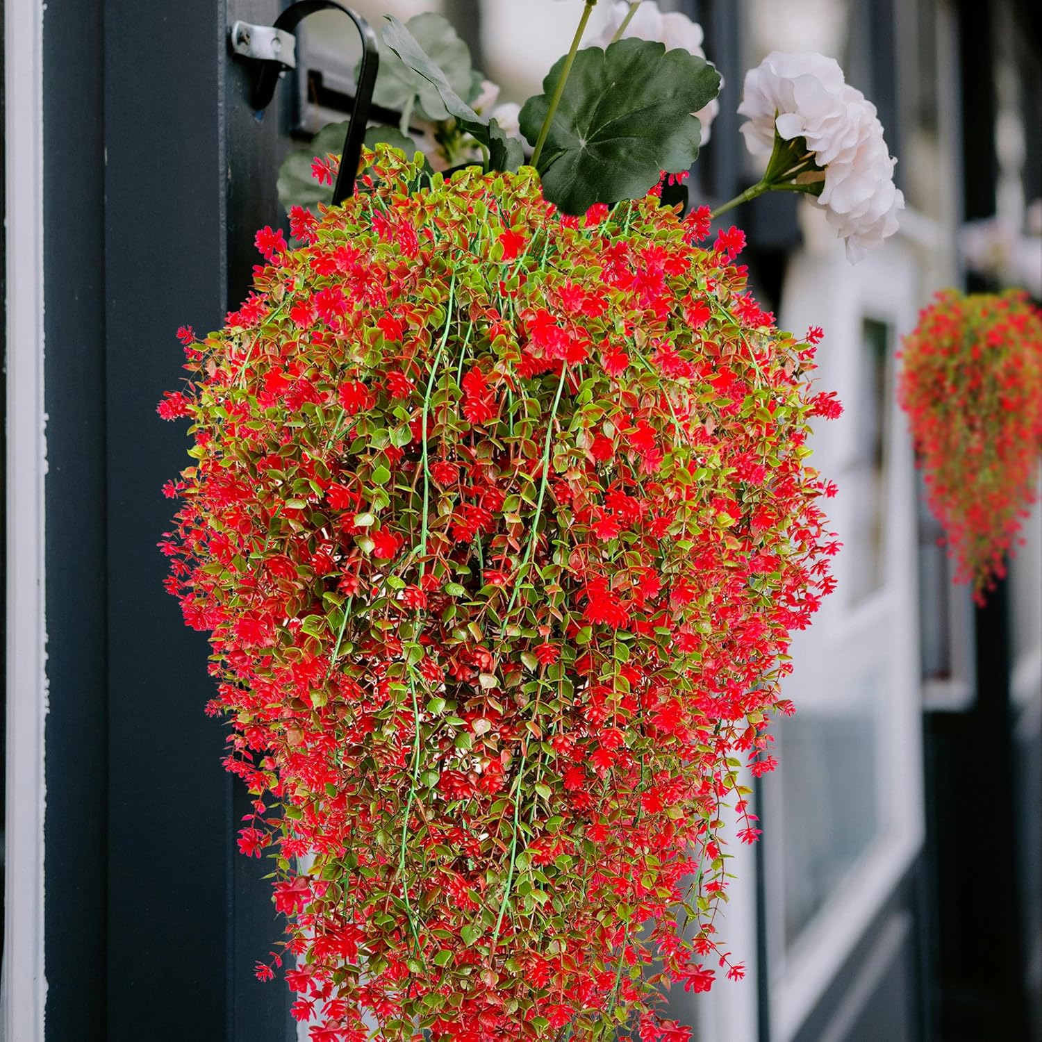 LEIISSURREE Artificial Hanging Plants Set 6 Pcs Red